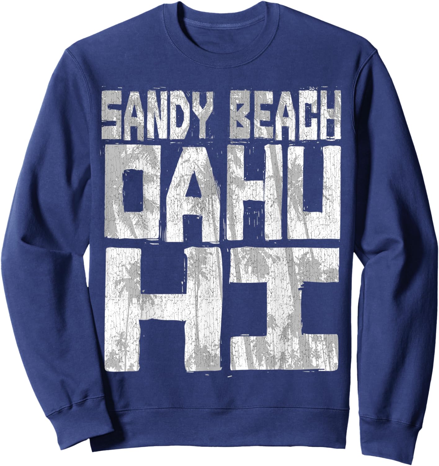 SANDY BEACH OAHU HI - Chunk Block Palms Sweatshirt - Sweatshirt | Navy