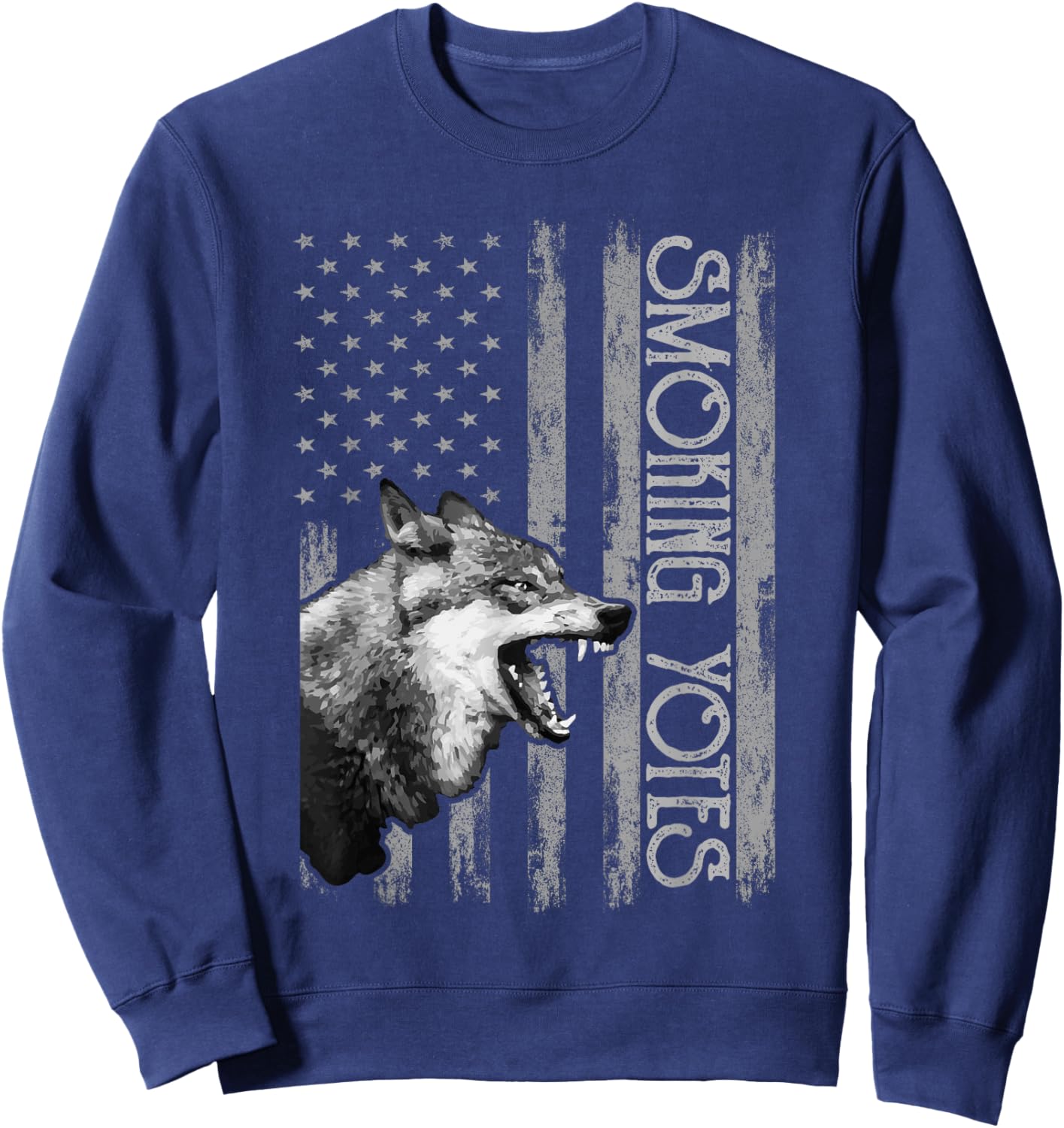 Coyote Hunting USA Apparel, American Flag Hunter US Men Sweatshirt - Sweatshirt | Navy