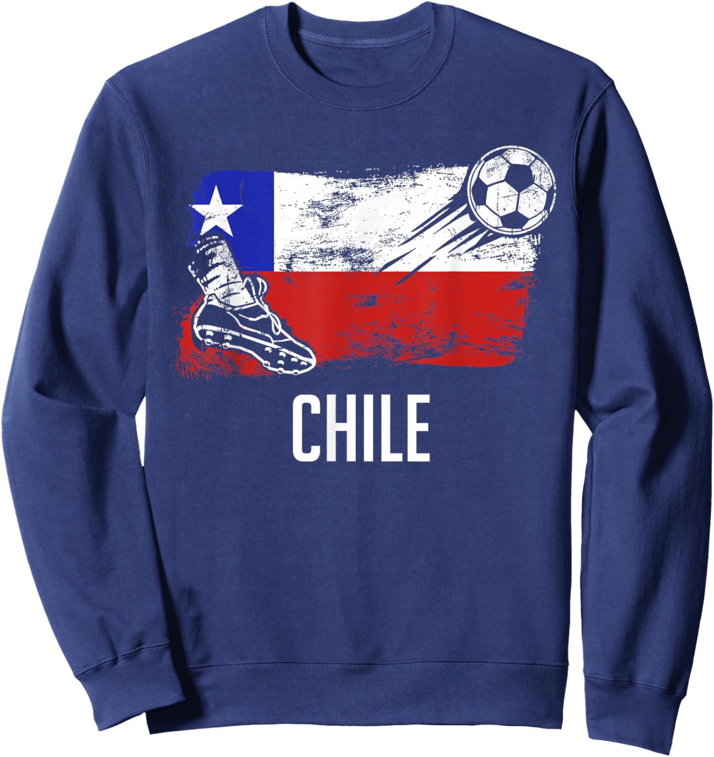 Chile Flag Jersey Chilean Soccer Team Chilean Sweatshirt - Sweatshirt | Navy