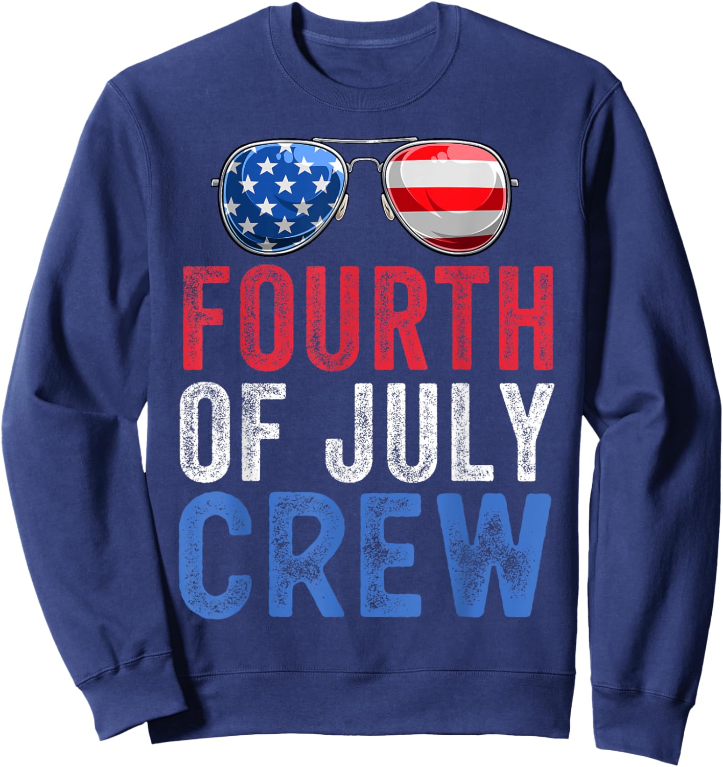 4th of July Crew Matching Family Funny Fourth of July Group Women Kids Men Sweatshirt - Sweatshirt | Navy