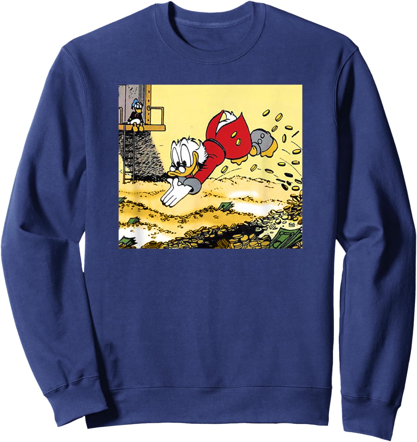 Disney DuckTales Scrooge McDuck Swimming in Cash Sweatshirt - Sweatshirt | Navy