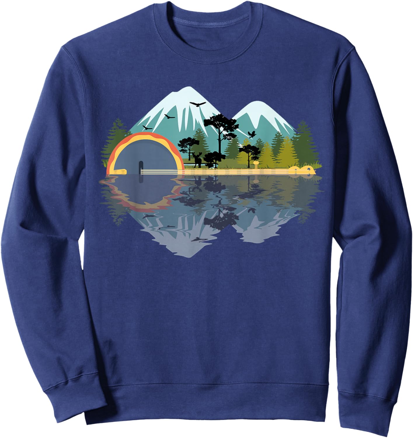 Banjo Music Bluegrass Mandolin Country Music Banjo Play Sweatshirt - Sweatshirt | Navy