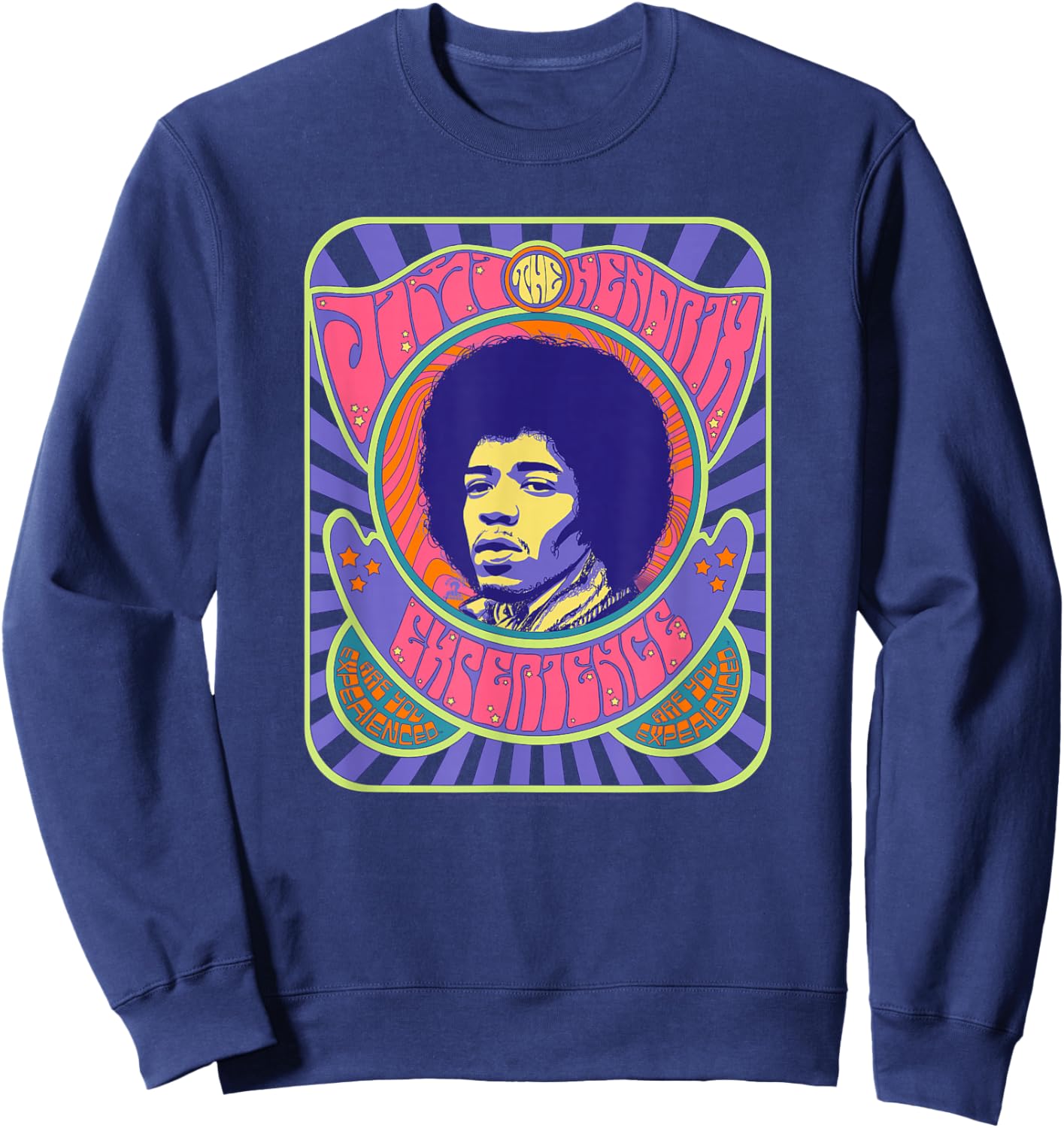 Jimi Hendrix Psychedelic Poster Sweatshirt - Sweatshirt | Navy