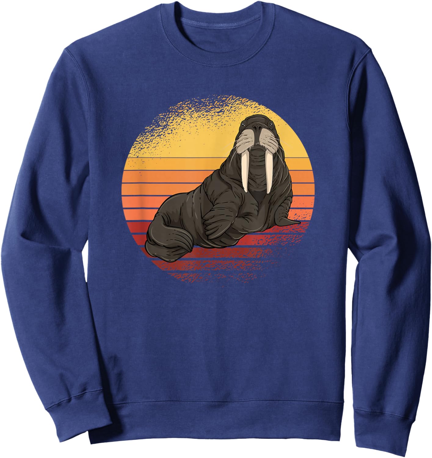 Retro Ocean Animal Sea Walrus Lover Walrus Sweatshirt - Sweatshirt | Navy