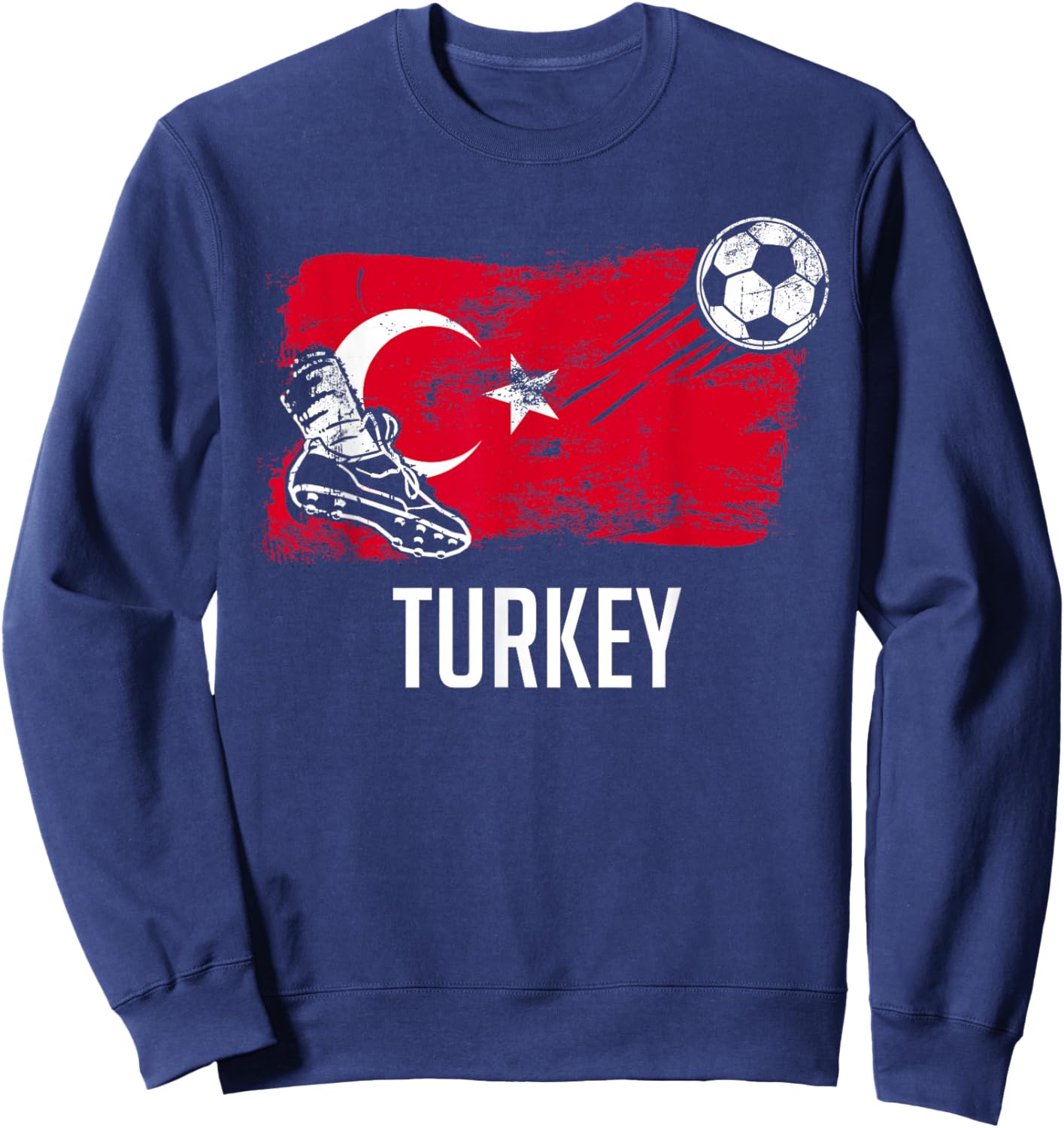 Turkey Flag Jersey Turkish Soccer Team Turkish Sweatshirt - Sweatshirt | Navy