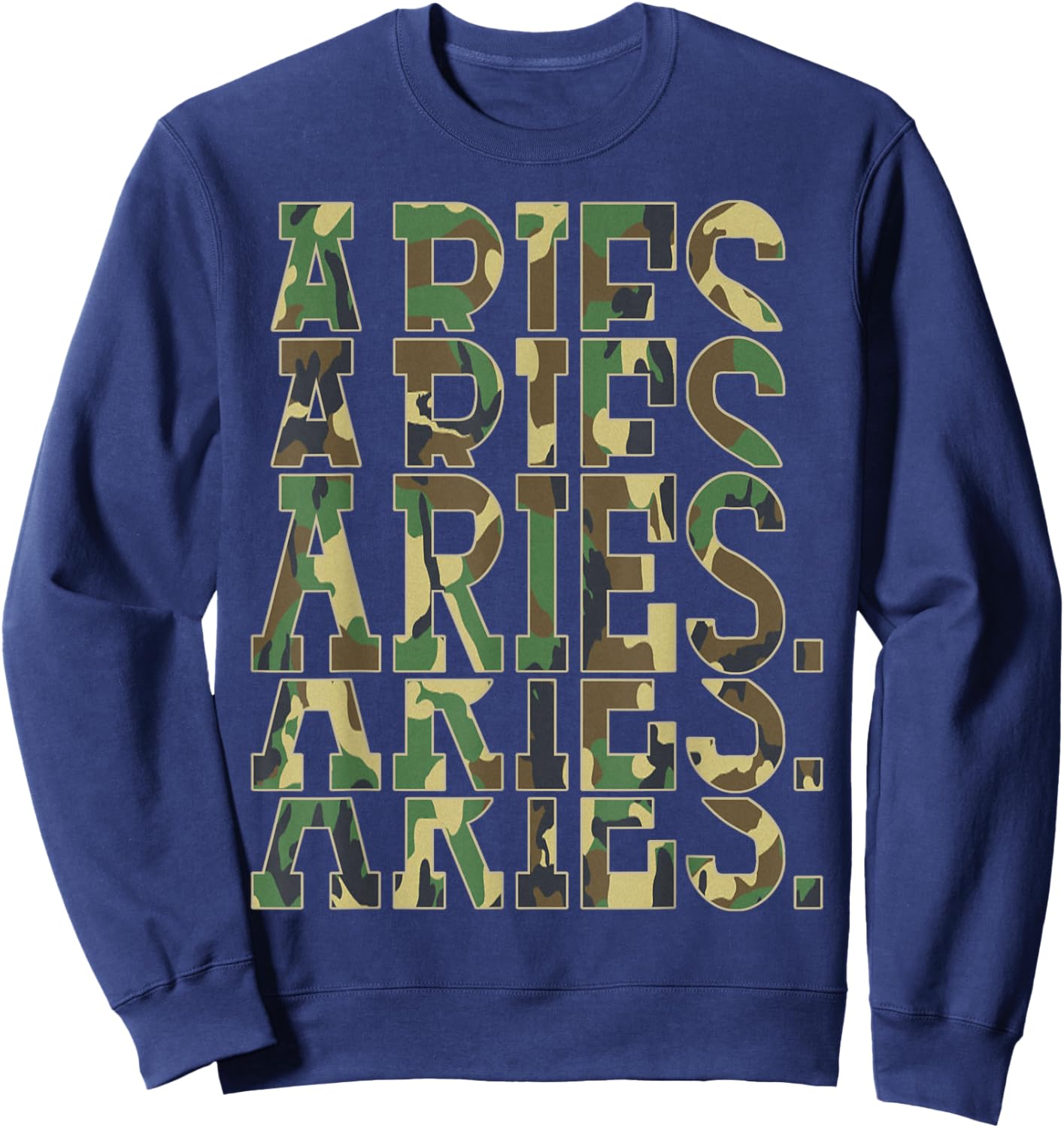March Man April King Aries Astrology Camouflage Birthday Sweatshirt - Sweatshirt | Navy