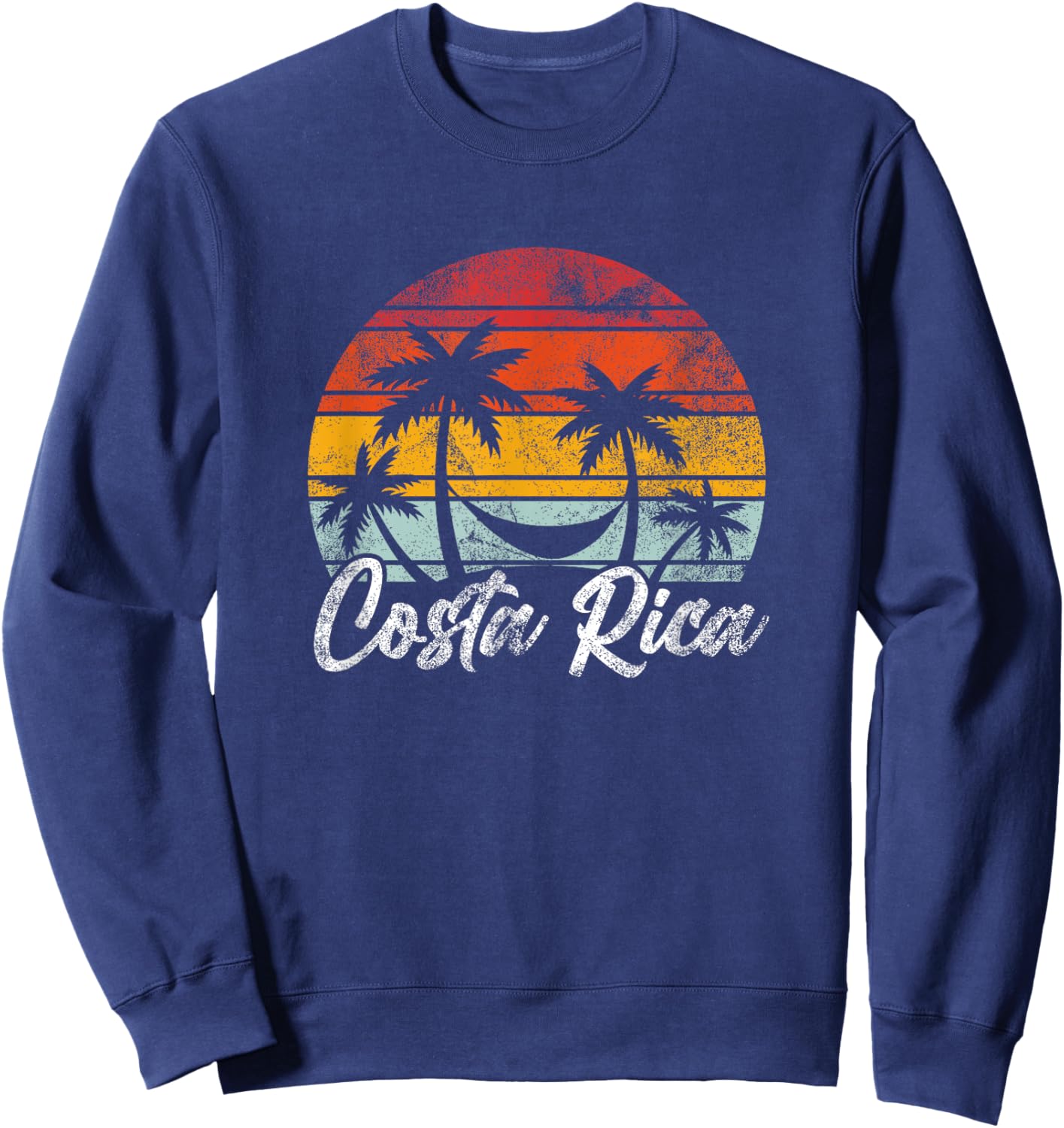 Costa Rica Vintage 70s 80s Retro Throwback Vacation Holiday Sweatshirt - Sweatshirt | Navy