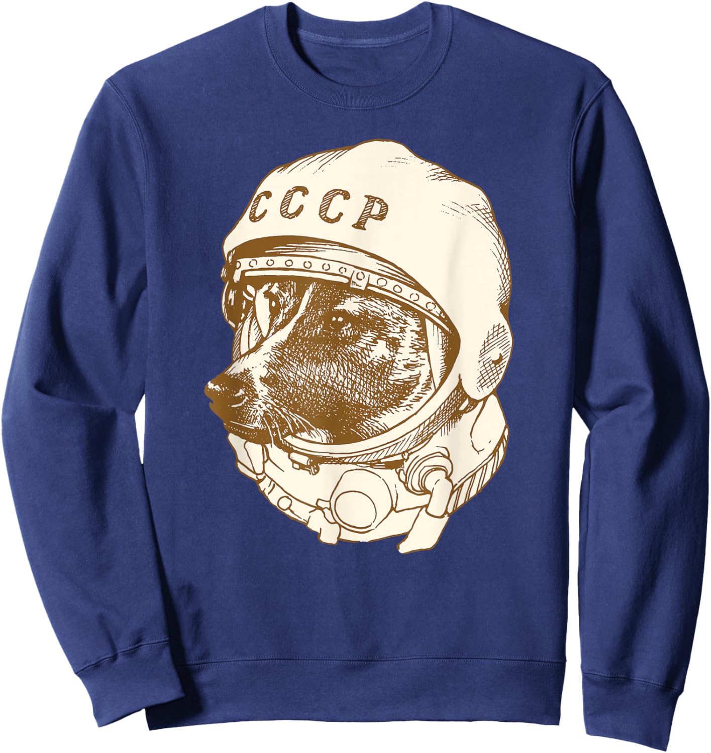 Laika Dog Sputnik Space Space Travel USSR Sweatshirt - Sweatshirt | Navy