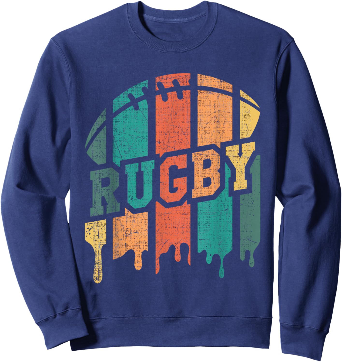 Vintage Retro Rugby Player Rugby Fan Rugby Coach Sweatshirt - Sweatshirt | Navy