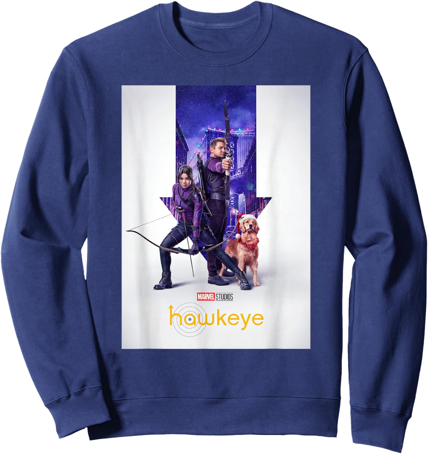 Marvel Hawkeye Disney Plus Trio Holiday Poster Sweatshirt - Sweatshirt | Navy