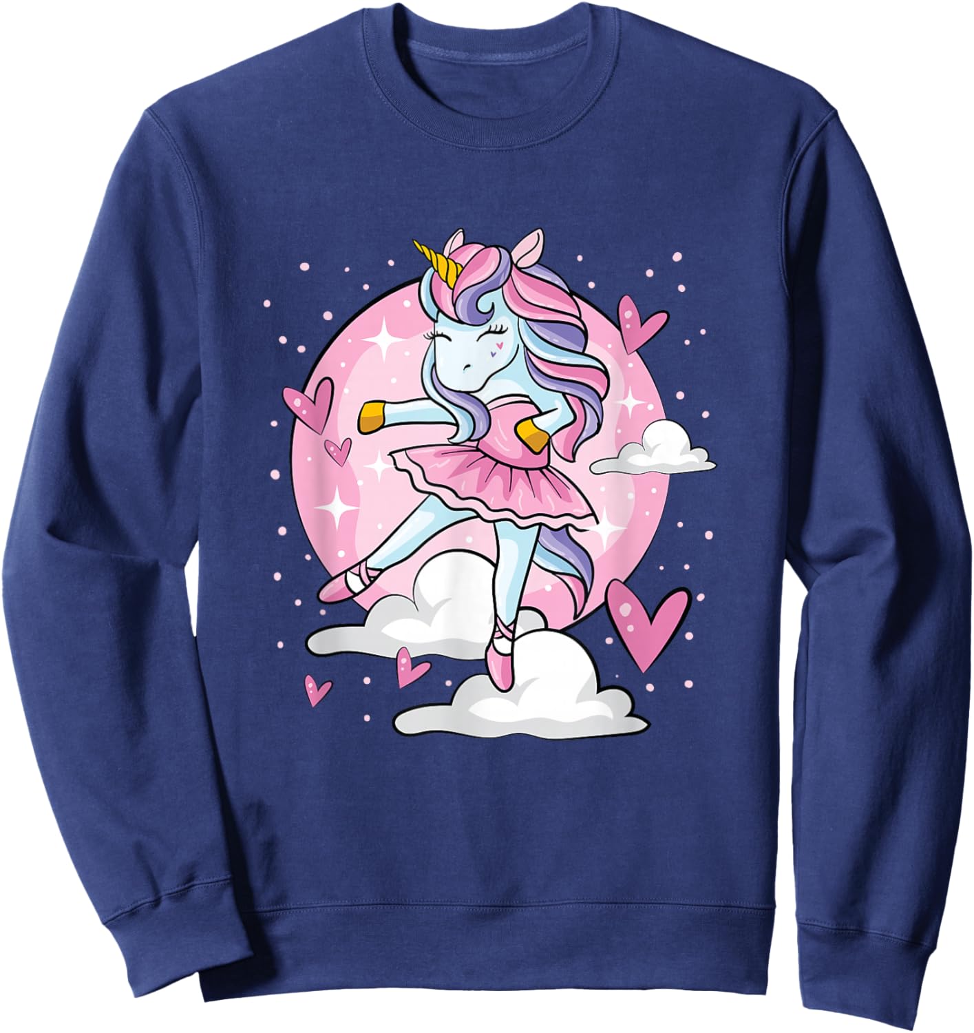 Ballet Unicorn Ballerina Cute Dance Teen Girl Sweatshirt - Sweatshirt | Navy