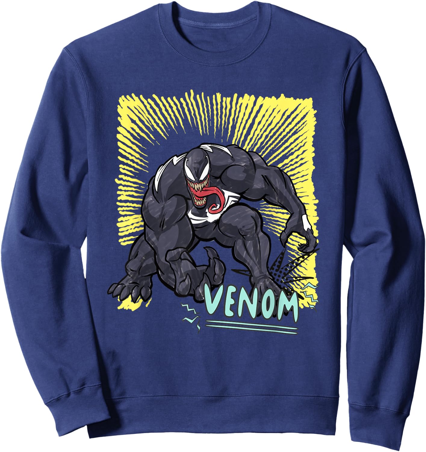 Marvel Venom Graphic Pop Marker Colour Sweatshirt - Sweatshirt | Navy