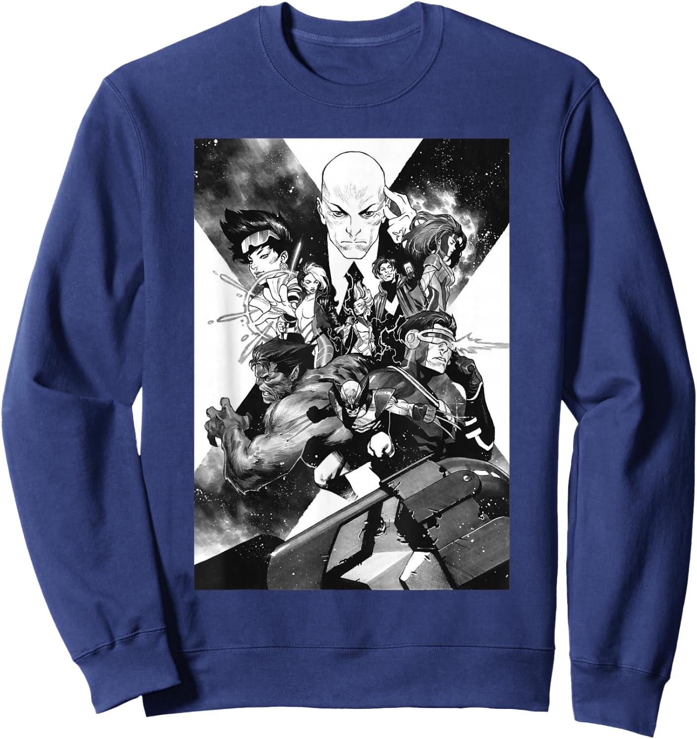 Marvel X-Men Mutant Super Heroes Black and White Sweatshirt - Sweatshirt | Navy
