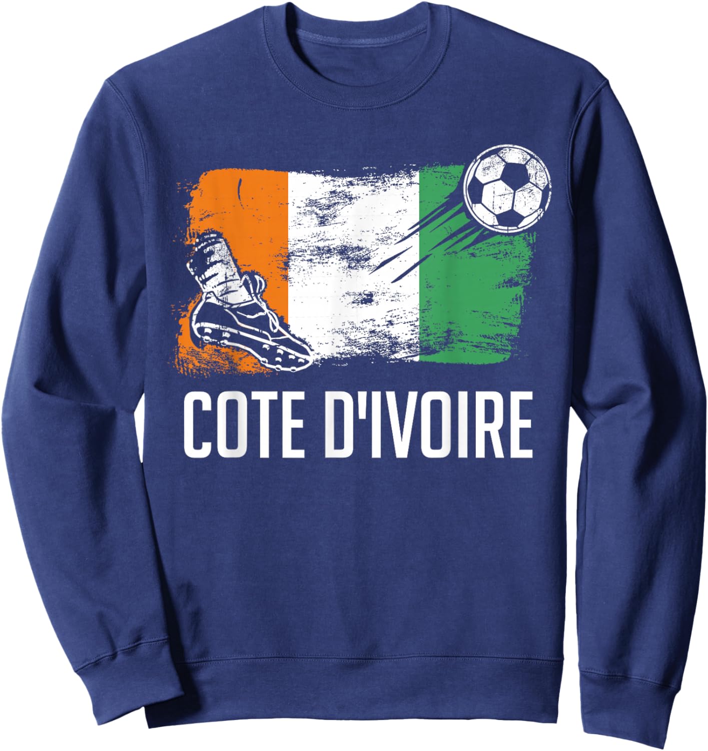 Cote d'Ivoire Flag Jersey Cote d'Ivoire Soccer Team Sweatshirt - Sweatshirt | Navy
