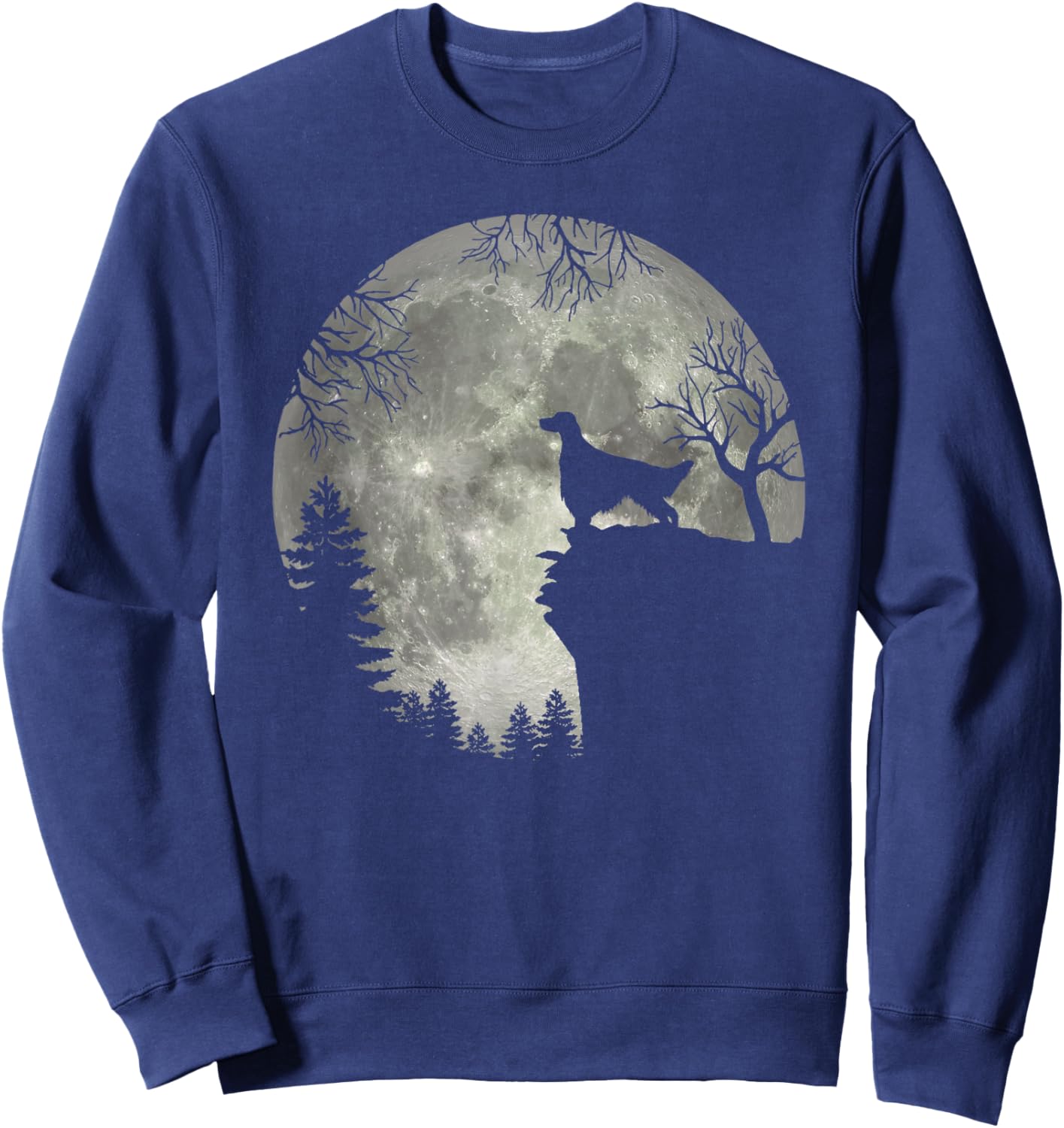 Irish Setter And Moon Halloween Sweatshirt - Sweatshirt | Navy