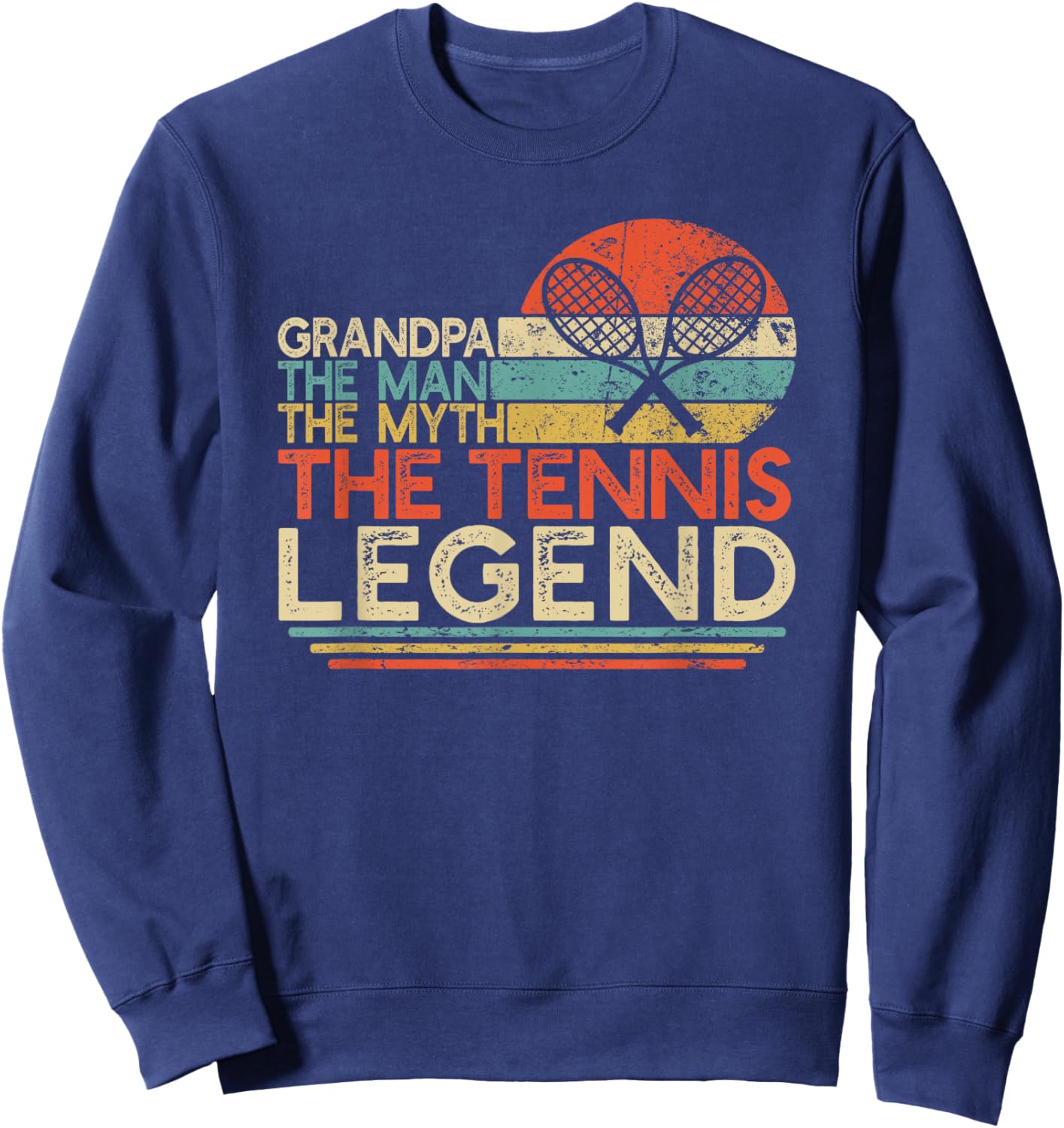Vintage Tennis Player Grandpa The Man The Myth The Legend Sweatshirt - Sweatshirt | Navy