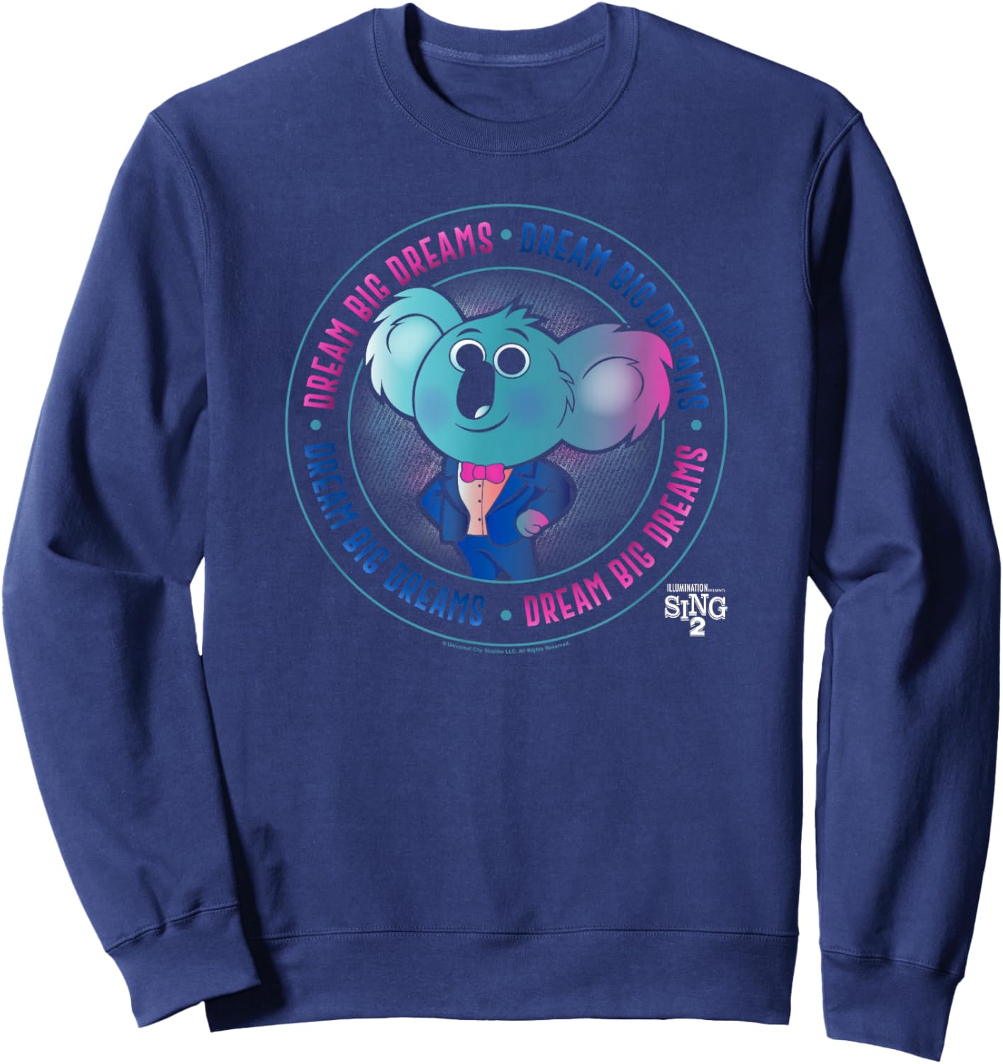 Sing 2 Buster Moon Dream Big Dreams Circle Badge Sweatshirt - Sweatshirt | Navy