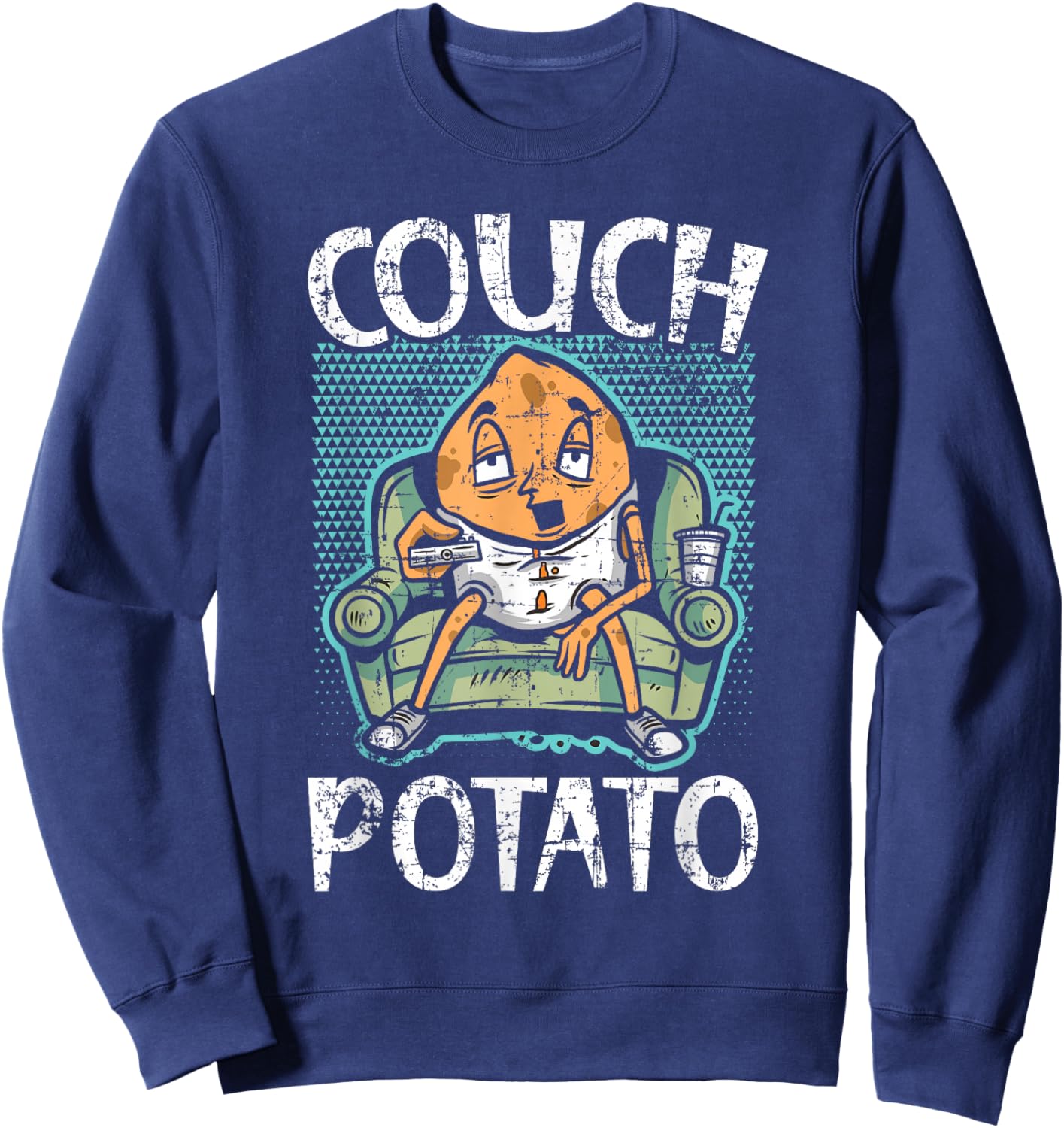 Couch Potato Spud Life Vegan French Fries Tater Tots Sweatshirt - Sweatshirt | Navy