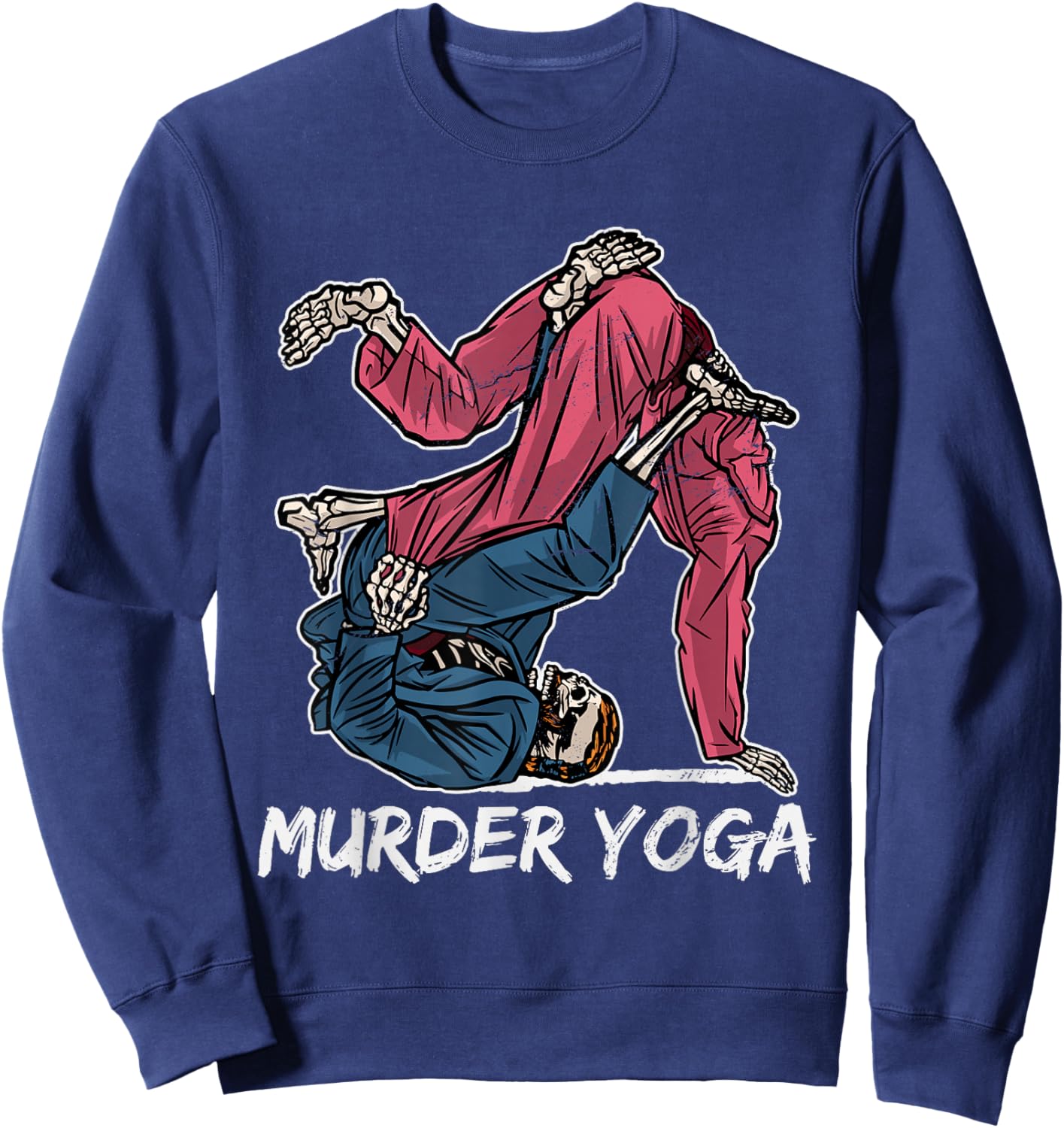 Retro Brazilian Jui Jitsu Clothing Murder Yoga BJJ Grappling Vintage Jujutsu Martial Arts Sweatshirt - Sweatshirt | Navy