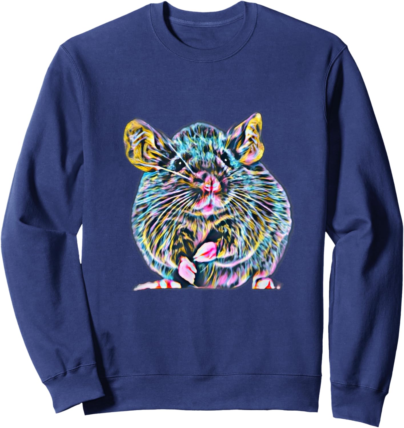 Rat Motif Rodent cute Rat in Hand Cheese Pet Rats Sweatshirt - Sweatshirt | Navy