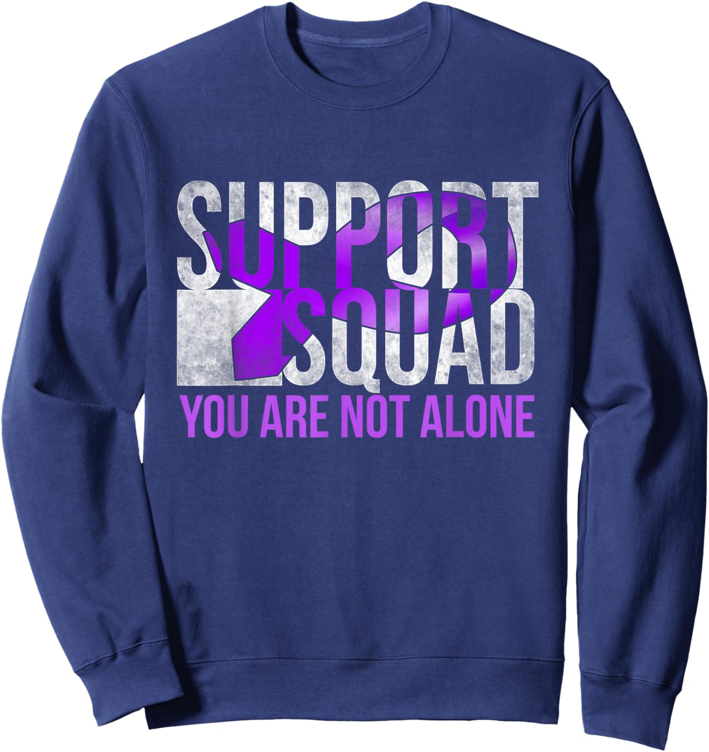 Support Squad Matching Family Thymoma Cancer Awareness Month Sweatshirt - Sweatshirt | Navy