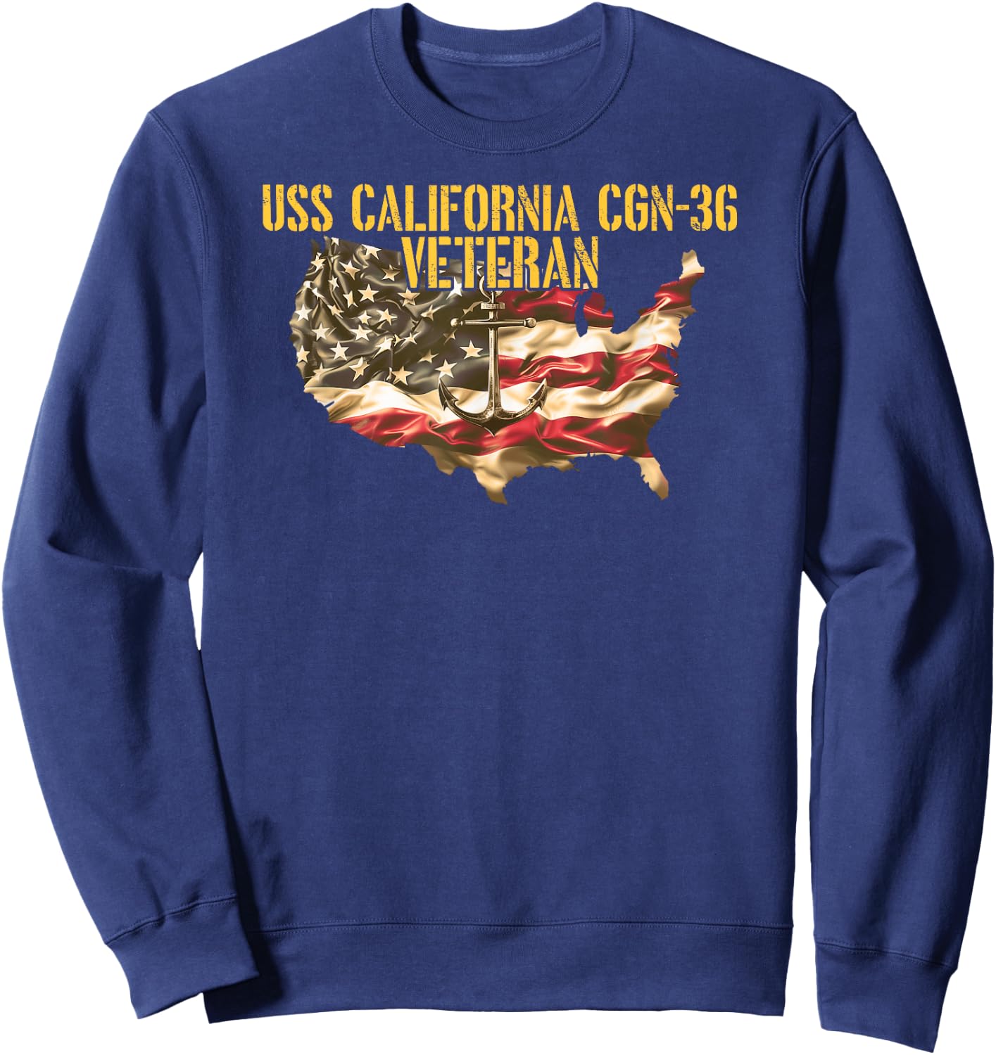 Vintage USS California CGN-36 Guided Missile Cruiser Veteran Sweatshirt - Sweatshirt | Navy