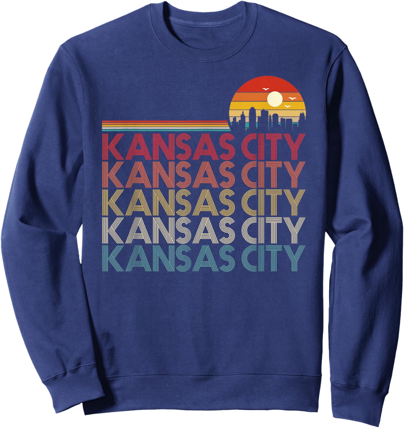 Kansas City Missouri Retro Vintage 80s Style Kansas City Sweatshirt - Sweatshirt | Navy
