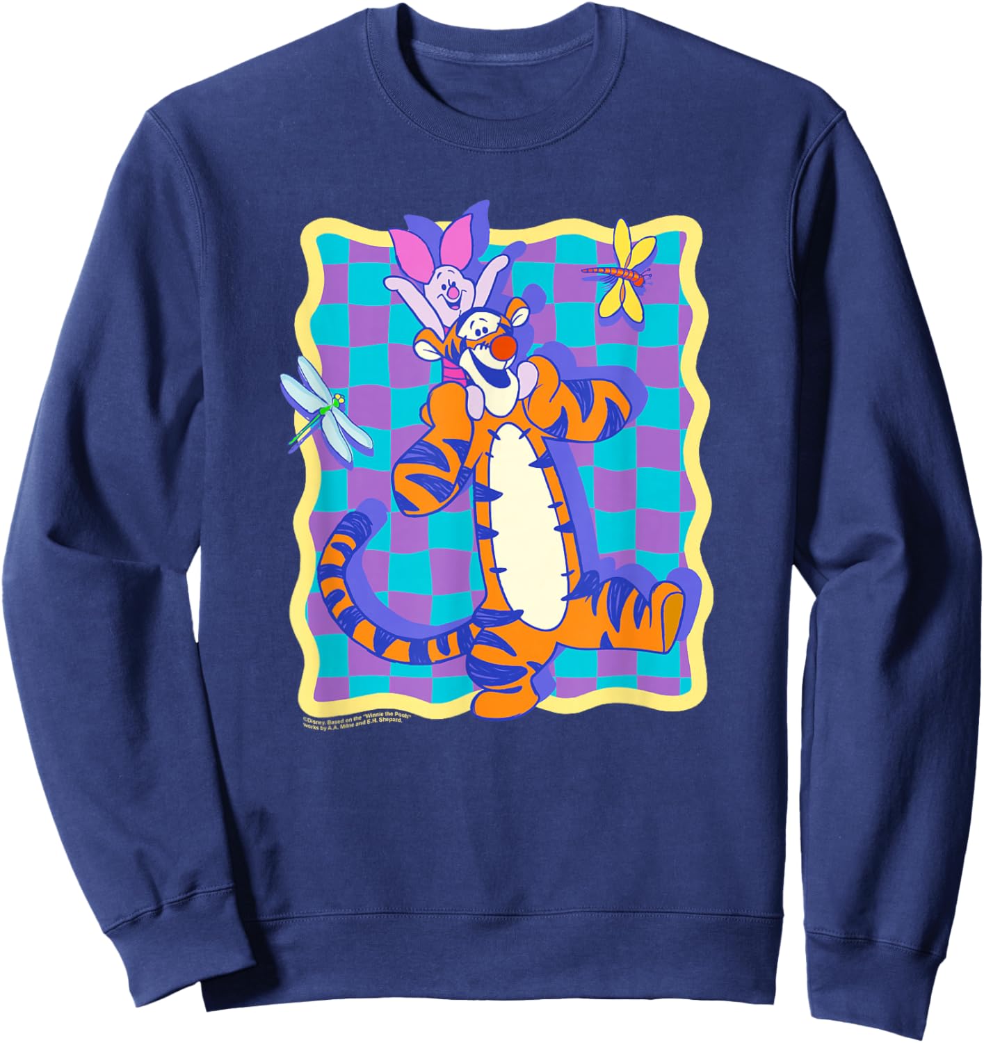 Disney Winnie The Pooh Tigger & Piglet Retro Poster Sweatshirt - Sweatshirt | Navy