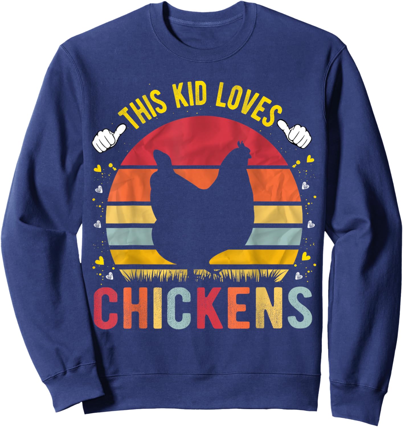 This Kid Loves Chickens Boys and Girls Chicken Gift Sweatshirt - Sweatshirt | Navy