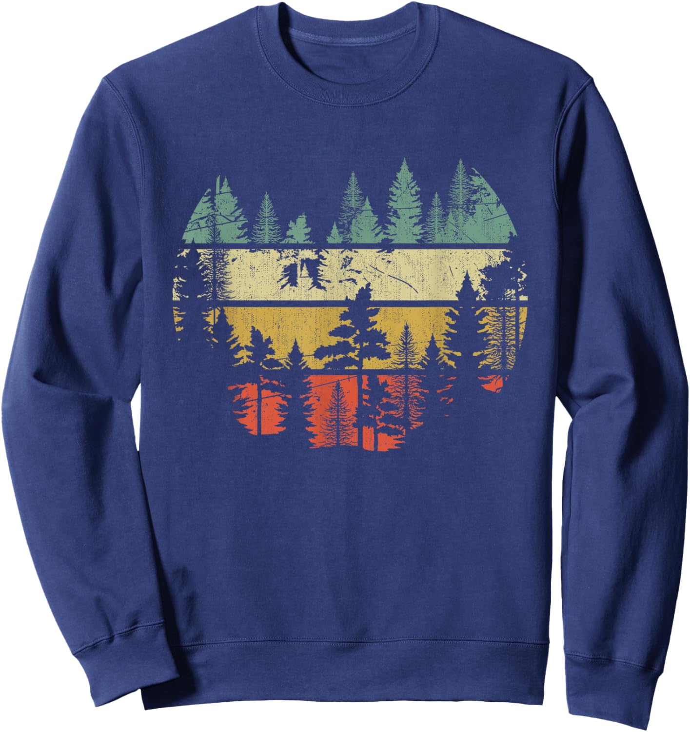 Wildlife Trees Outdoors Nature Retro Forest Sleeveless Sweatshirt - Sweatshirt | Navy
