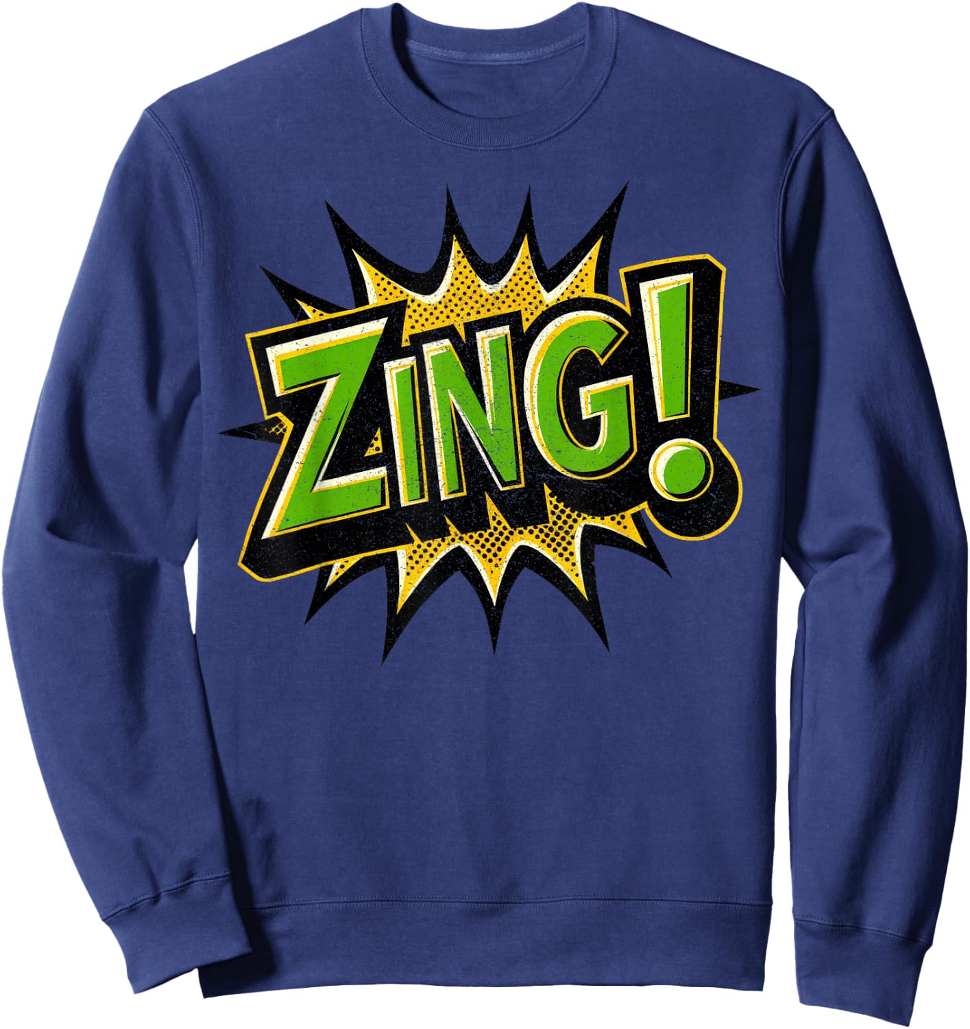 ZING! Comic Book Retro Artwork – Funny Cartoon Collector Sweatshirt - Sweatshirt | Navy