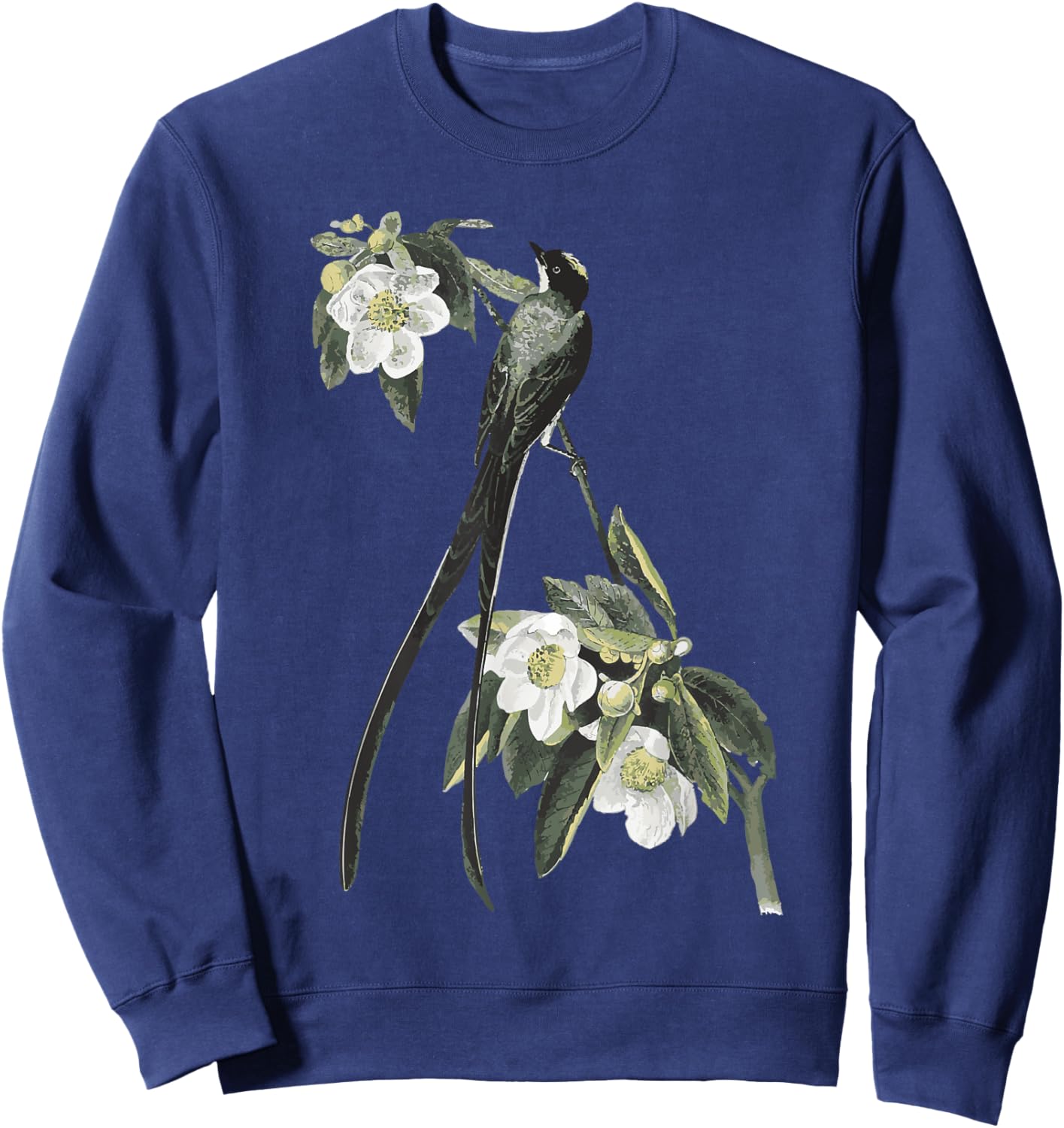 Fork Tailed Flycatcher Scissortail Garden Flower Bird Lover Sweatshirt - Sweatshirt | Navy