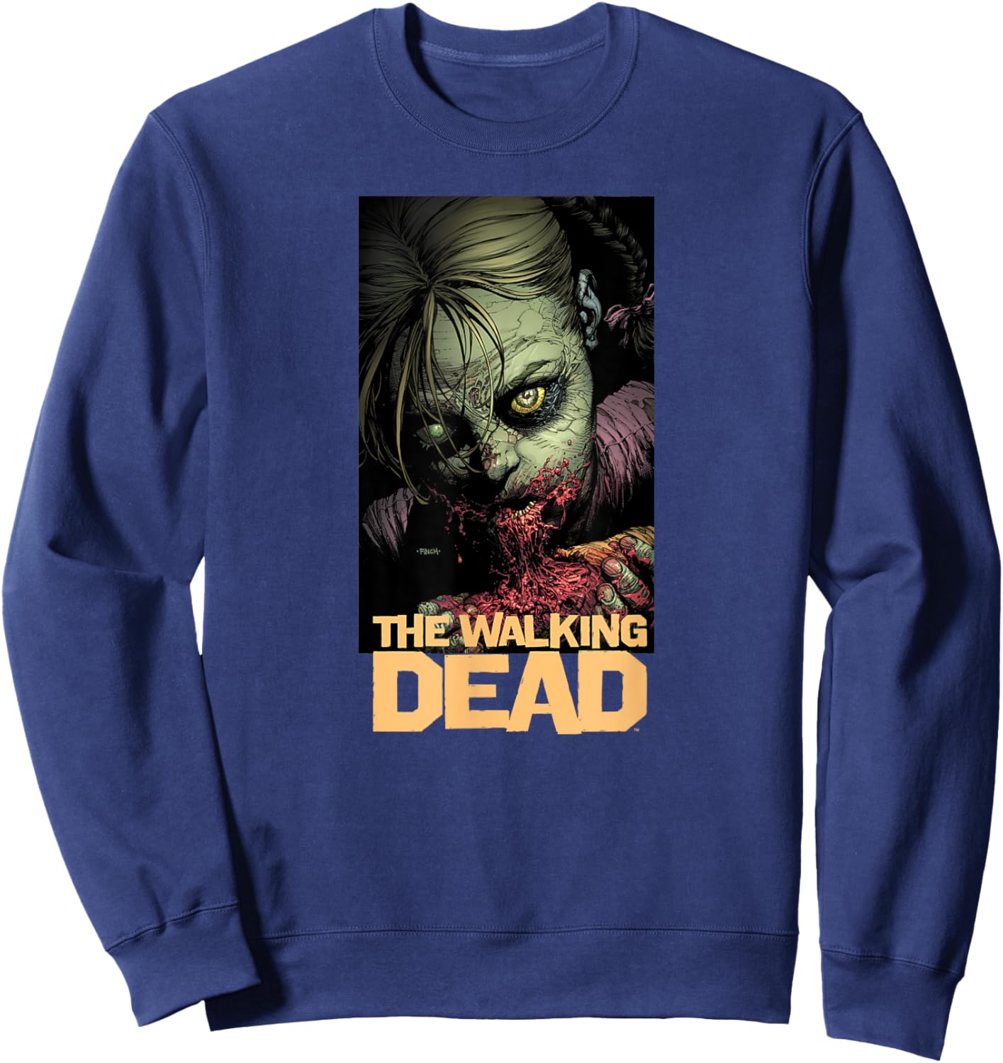 Skybound Entertainment Boys' The Walking Dead Comic , Black, Small Sweatshirt - Sweatshirt | Navy