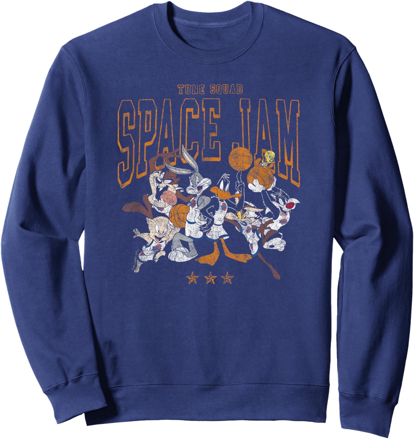 Space Jam Classic Tune Squad Distressed Poster Sweatshirt - Sweatshirt | Navy