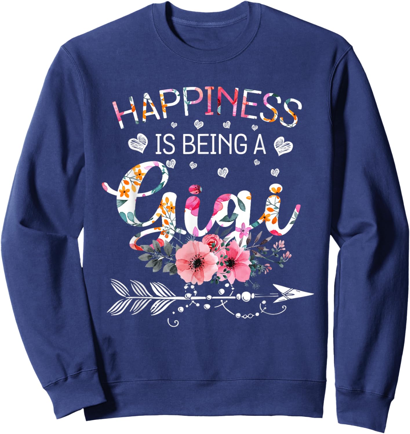 Happiness is being a Gigi Announcement Mothers Day Sweatshirt - Sweatshirt | Navy