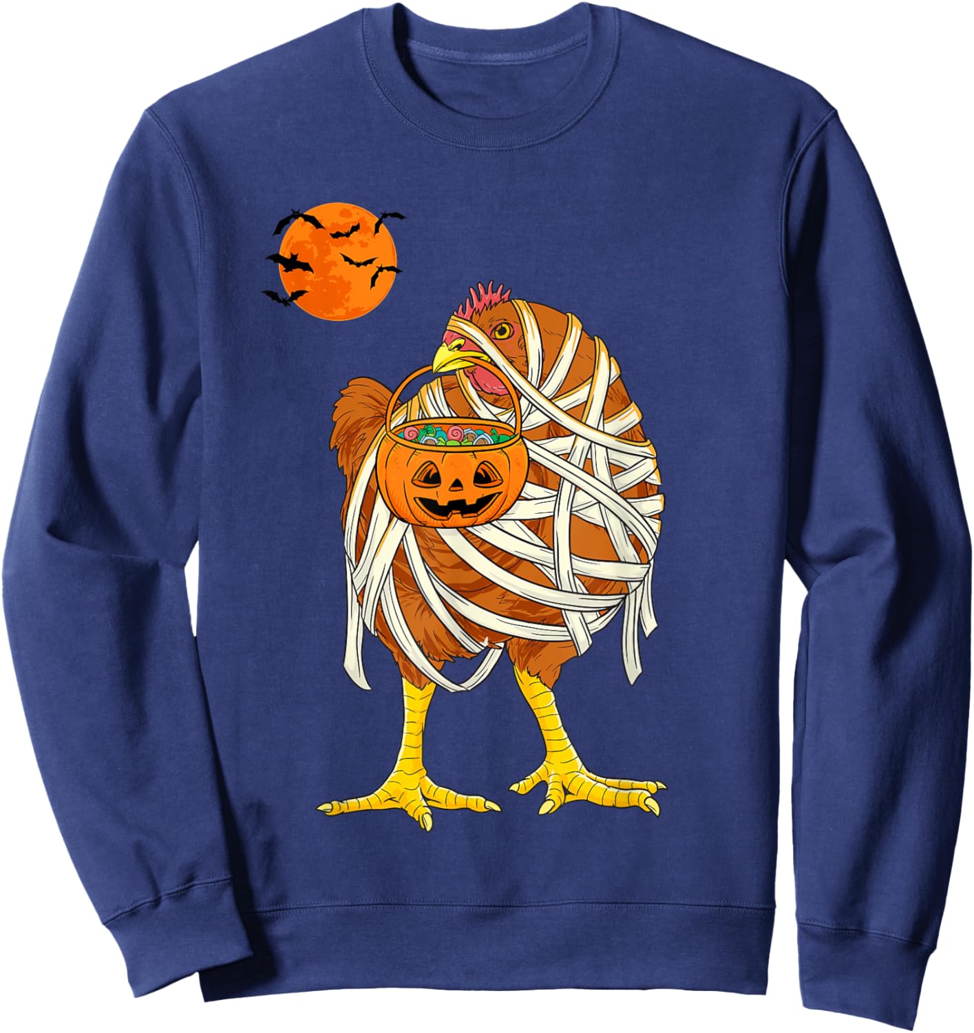 Chicken Mummy Funny Halloween Farmer Sweatshirt - Sweatshirt | Navy