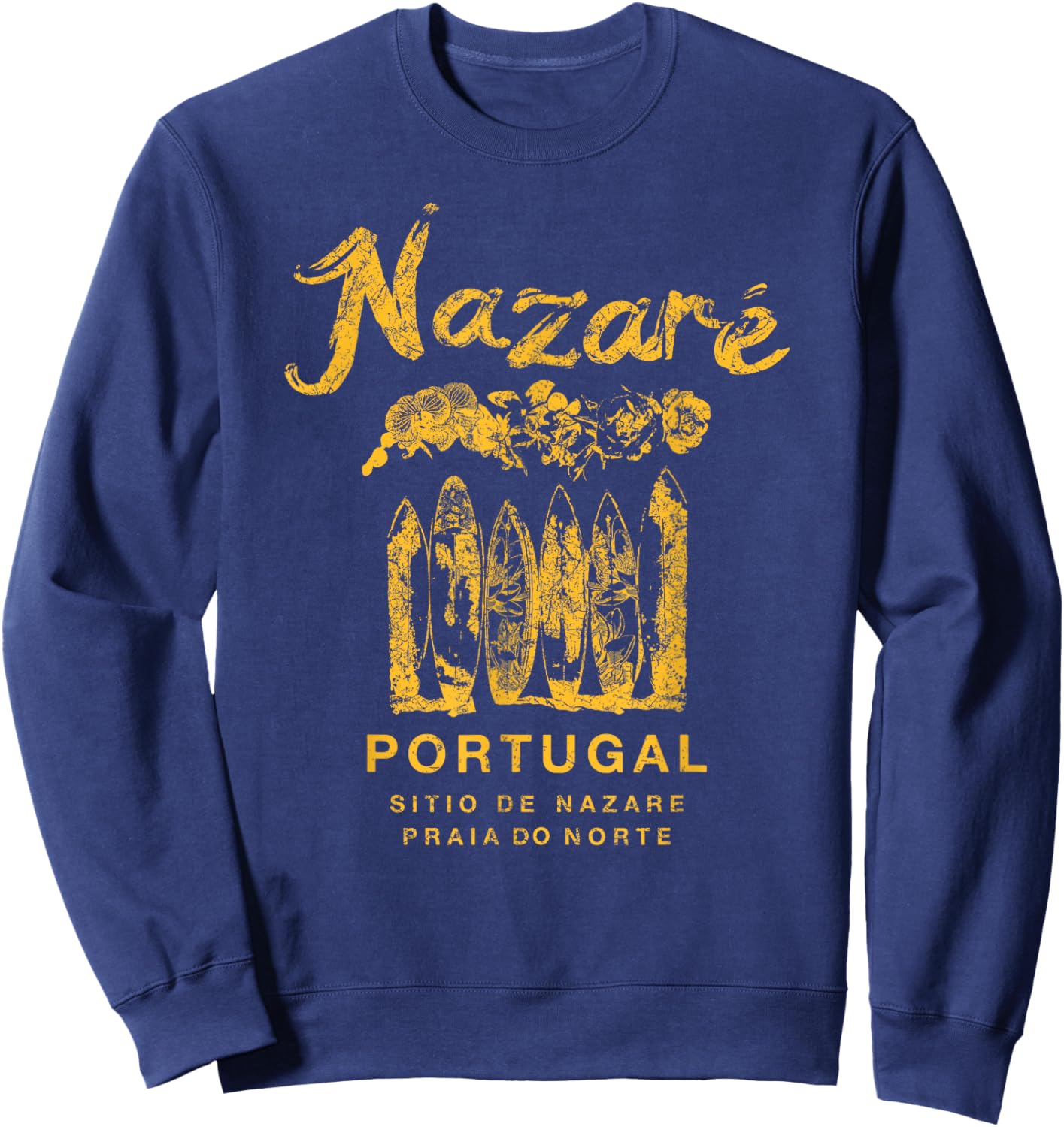 Nazare Portugal Surfing Vintage Sweatshirt - Sweatshirt | Navy
