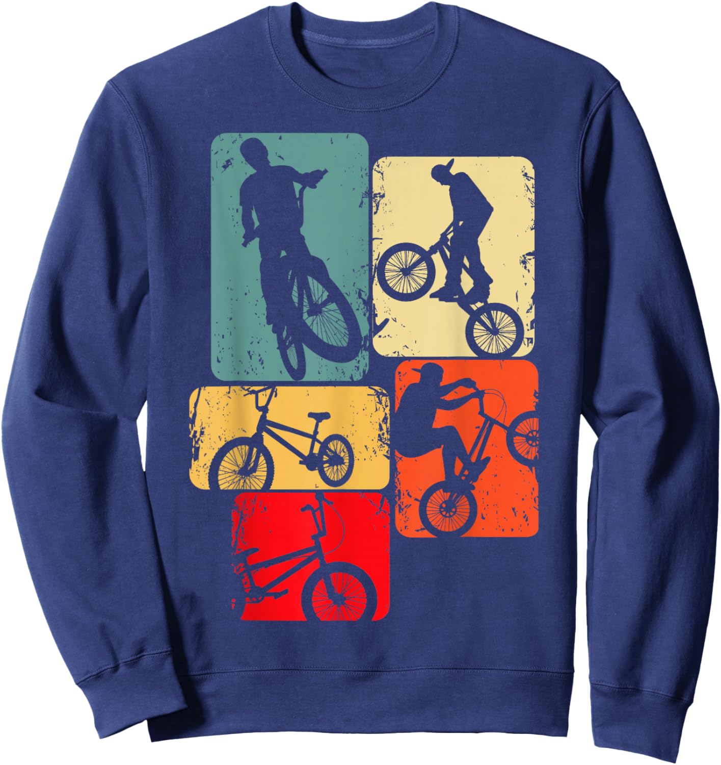 BMX Bike Bicycle Stunt Racing Kids Boys Sweatshirt - Sweatshirt | Navy