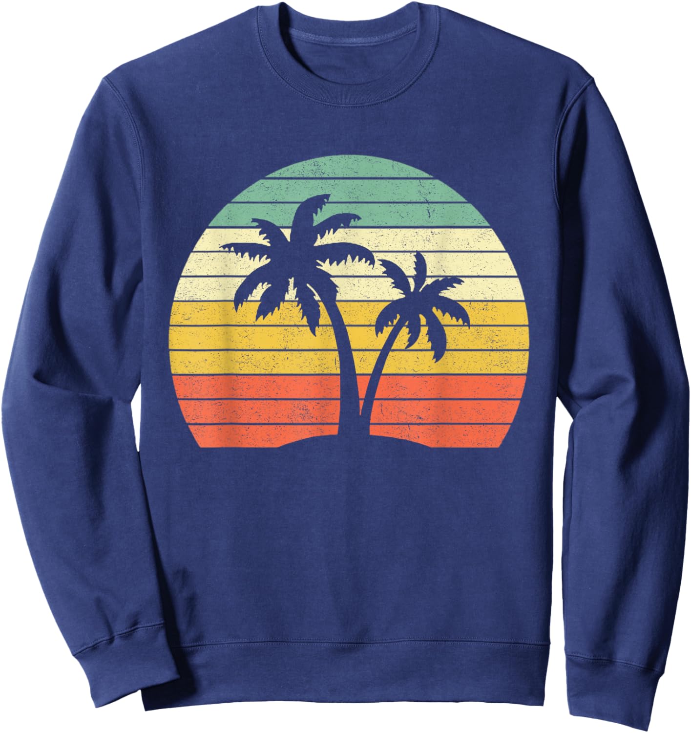 Palm Tree Retro Tropical Beach Shirt Sweatshirt - Sweatshirt | Navy