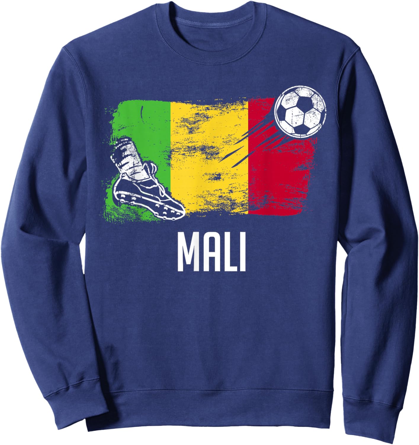 Mali Flag Jersey Malian Soccer Team Malian Sweatshirt - Sweatshirt | Navy