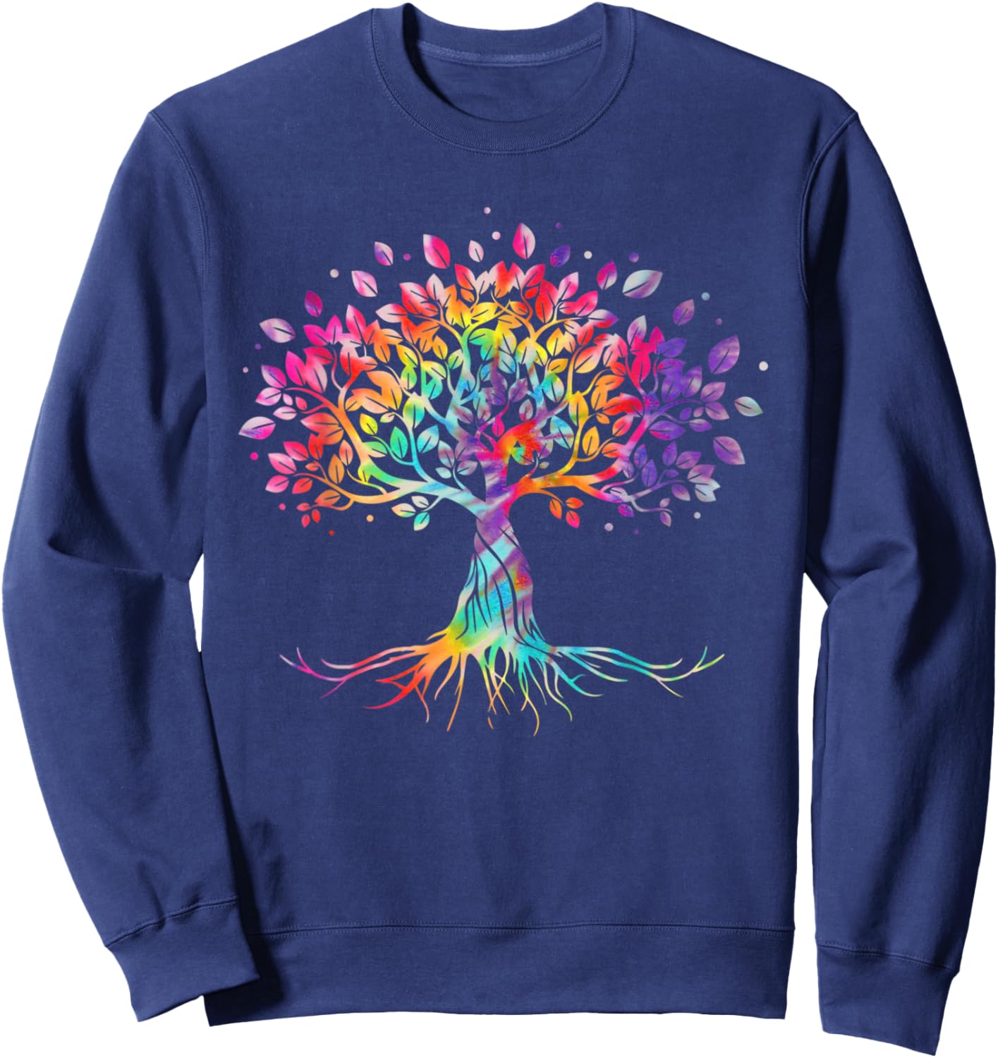 Tie Dye Life Is Really Good Tree Of Life Art Sweatshirt - Sweatshirt | Navy