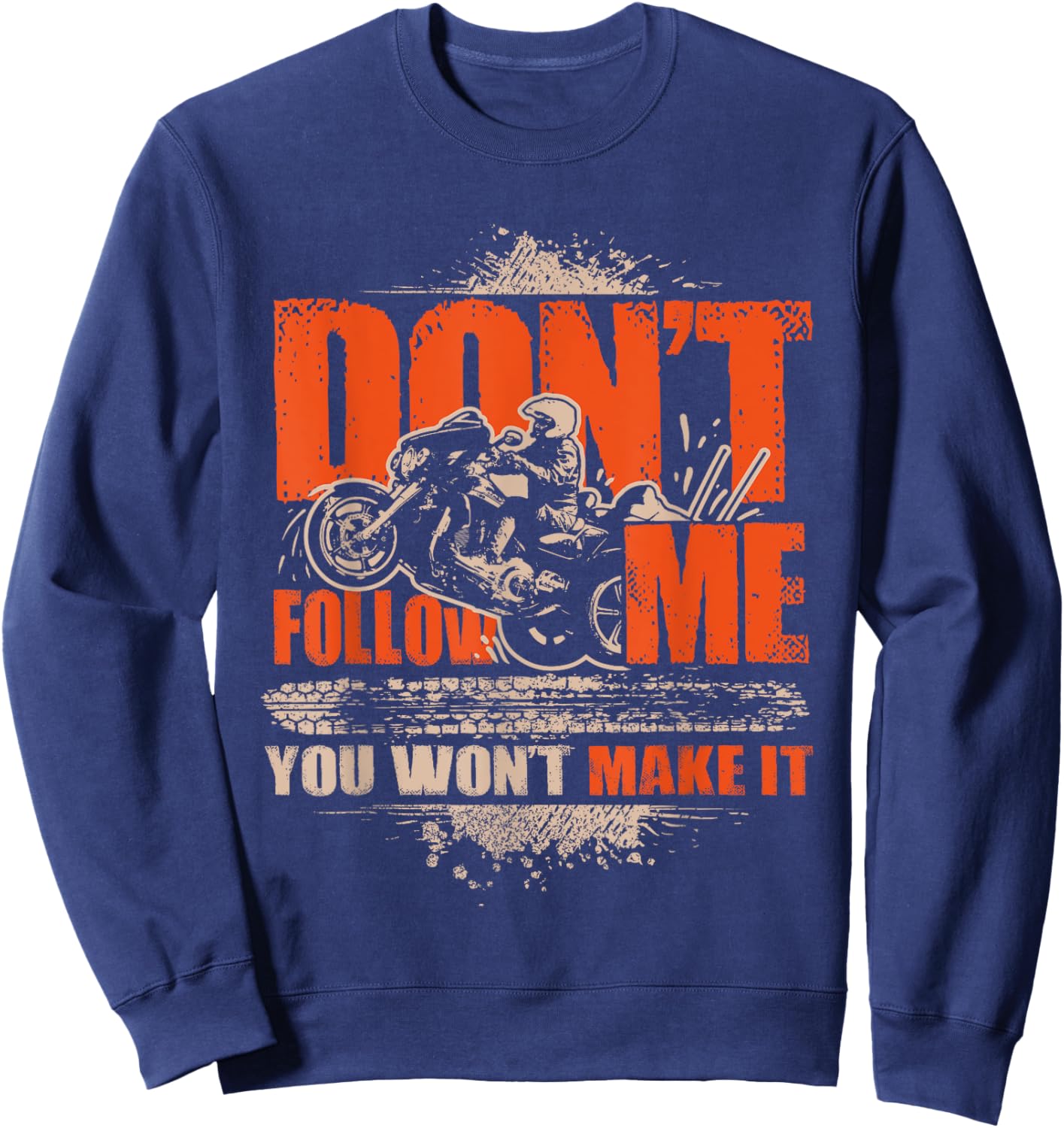 Folgen Mir Nicht Du Schaffst Es Nicht Wheelie Trike Motorcycle Sweatshirt - Sweatshirt | Navy