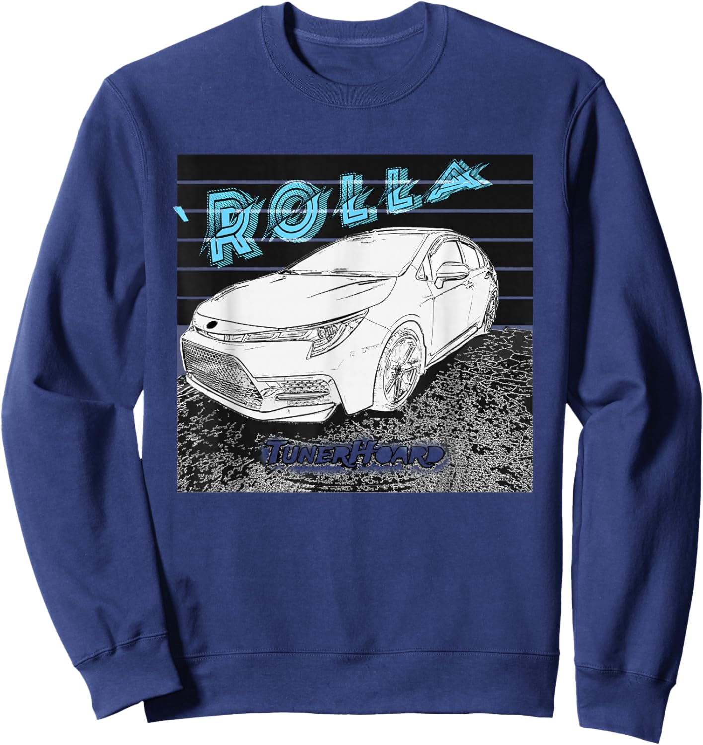 JDM Rolla E210 Corolla Hatchback Sedan 12th Gen Cool Car POP Sweatshirt - Sweatshirt | Navy