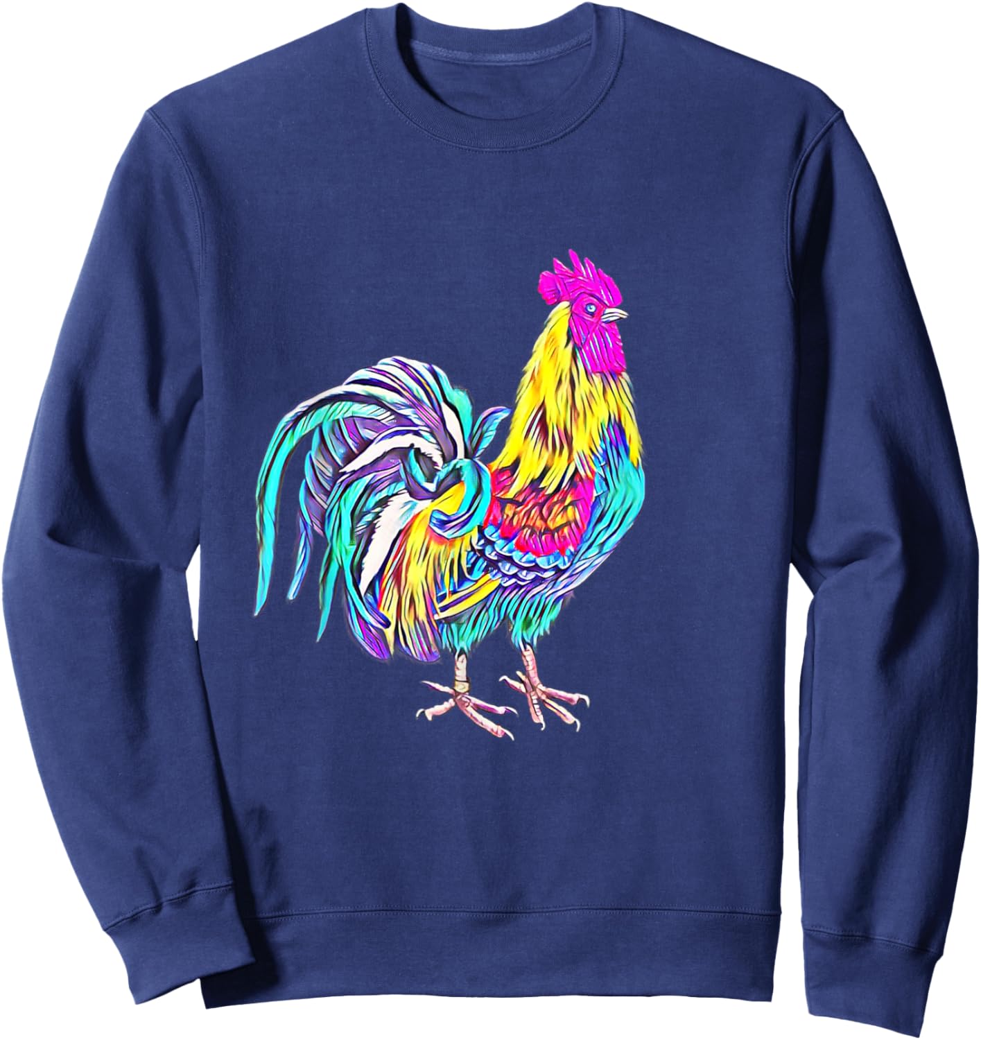 Rooster Chicken Farmer colorful Farm Animals Chickens Sweatshirt - Sweatshirt | Navy