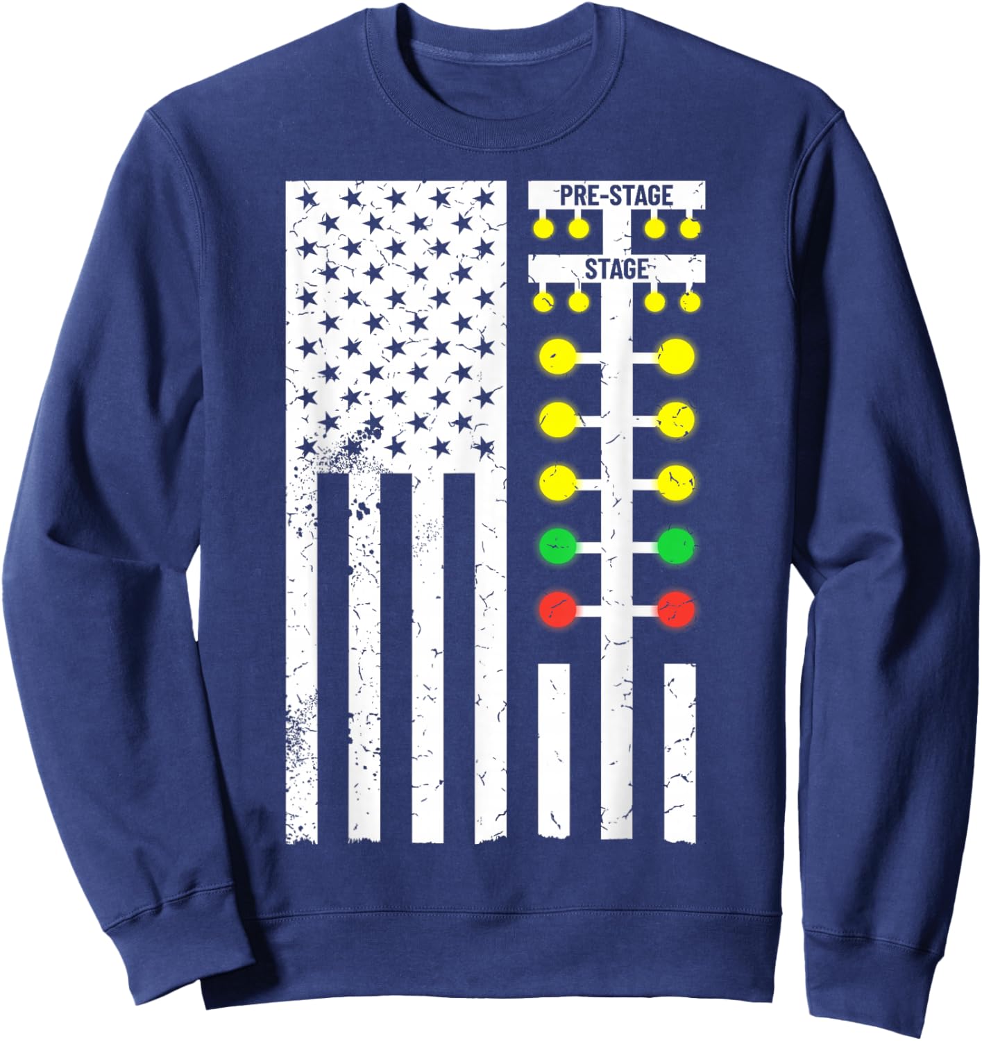 Drag Racing Flag American Drag Race Track Strip Light Tree Sweatshirt - Sweatshirt | Navy