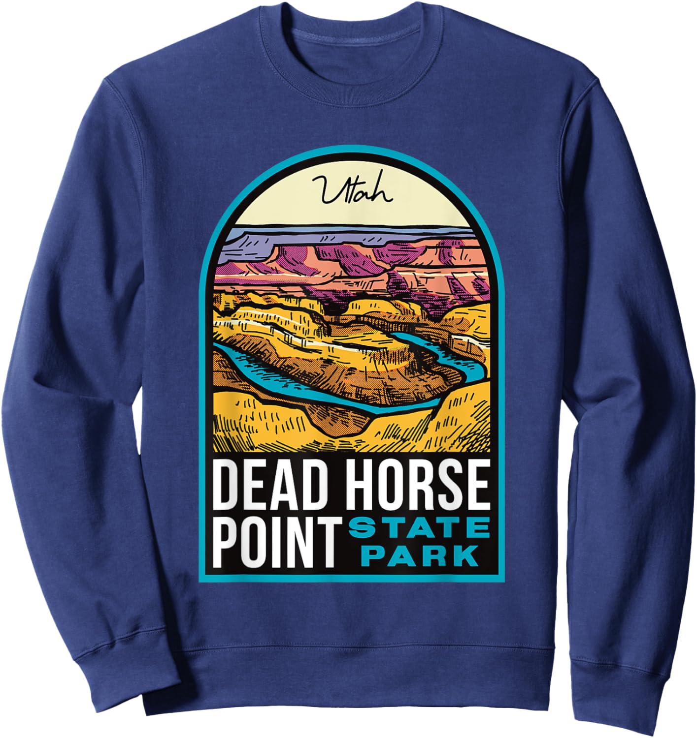 Dead Horse Point State Park Utah Vintage Sweatshirt - Sweatshirt | Navy