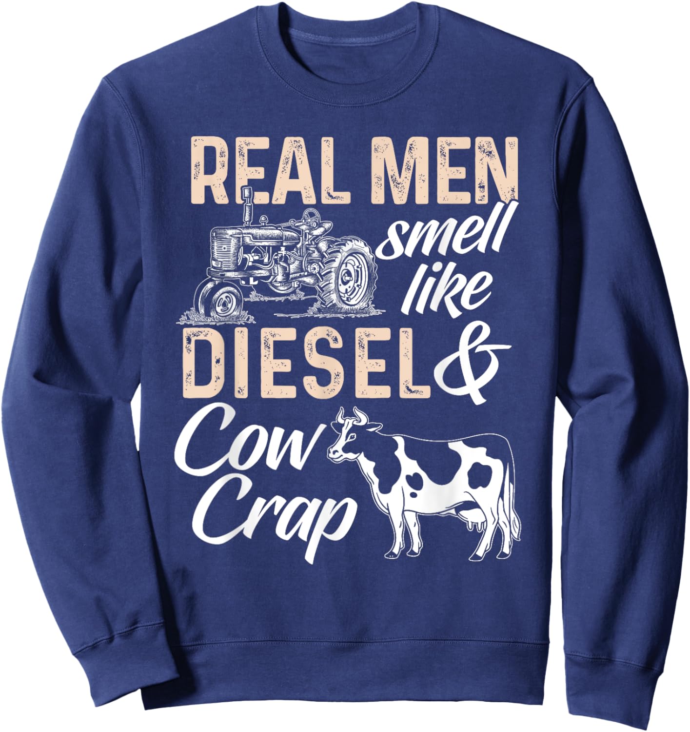 Funny Farmer Shirt Men Tractor Boys Tractor Lover Rancher Sweatshirt - Sweatshirt | Navy