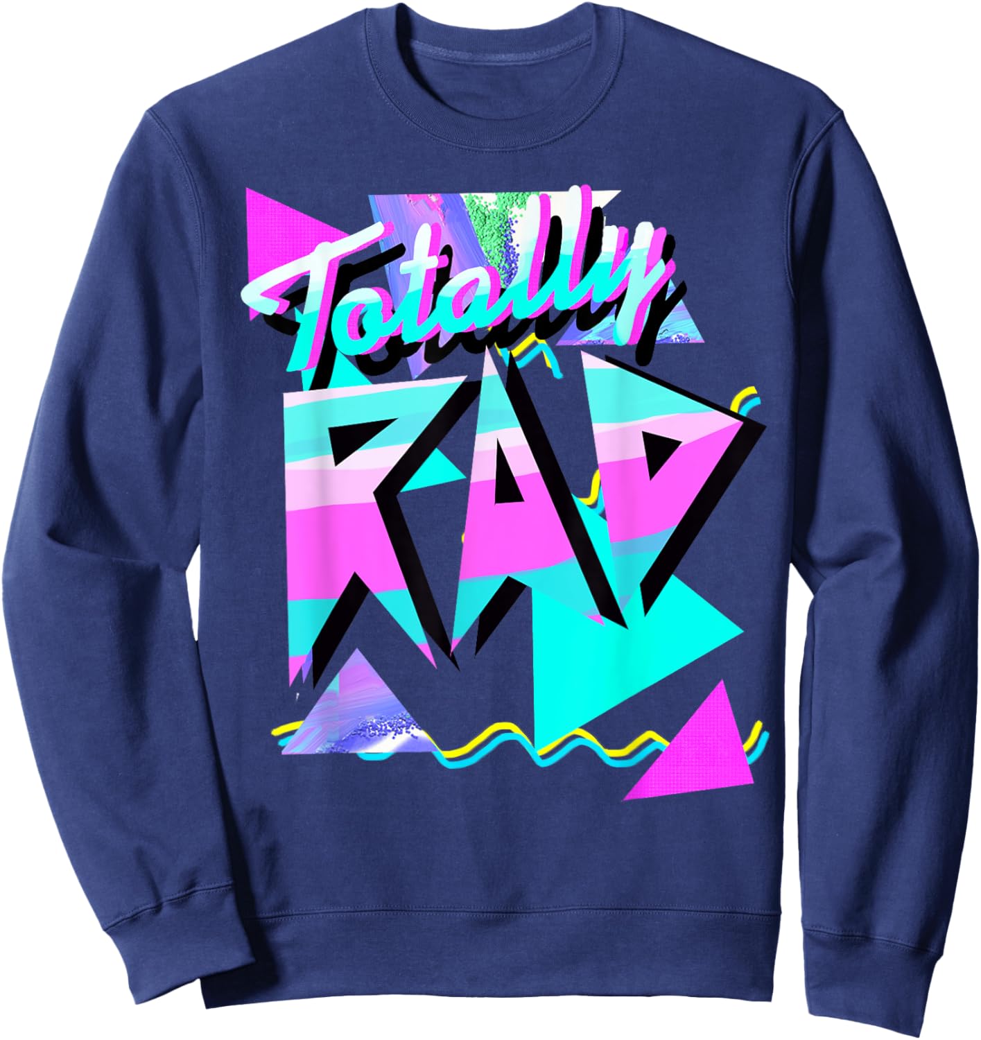 1980's-Style Totally Rad 80s Casual Hipster v.10.1 Sweatshirt - Sweatshirt | Navy