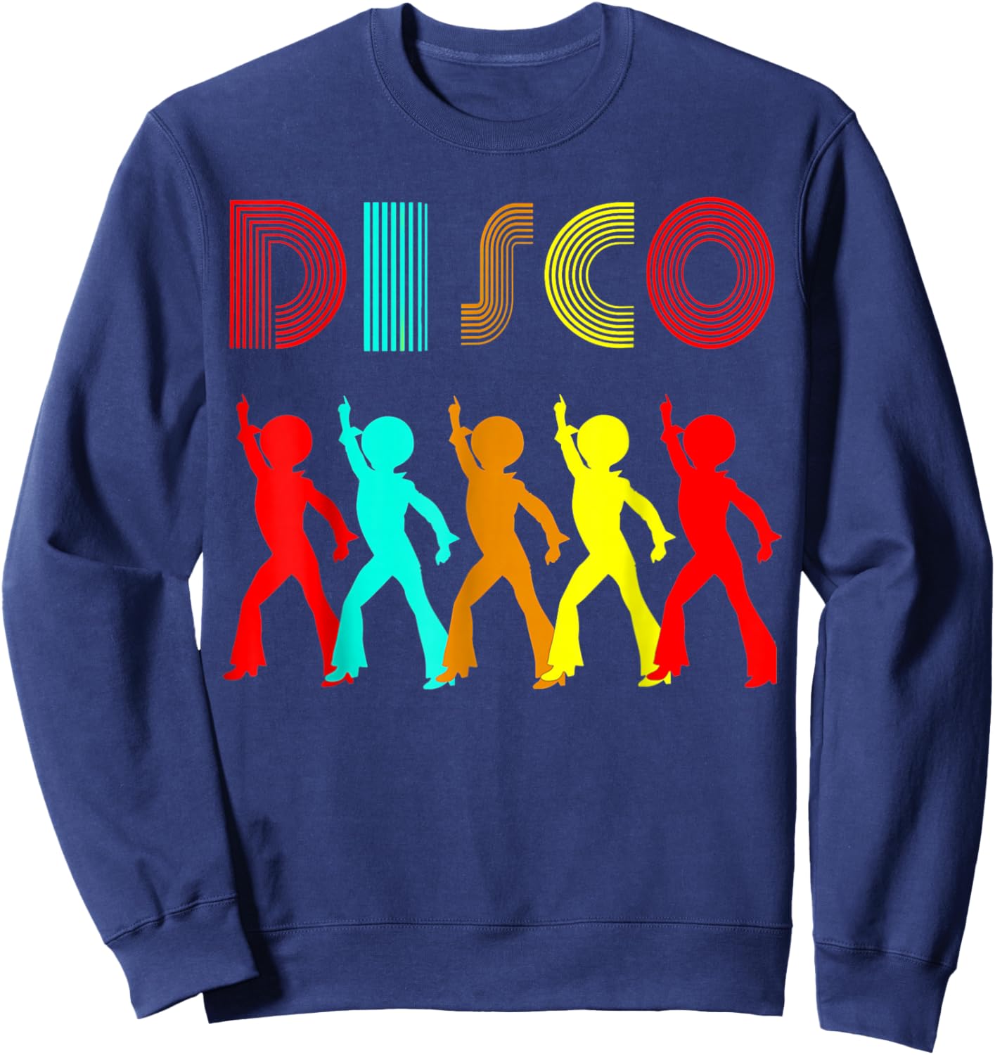 I Love Disco, Retro Vintage Dancing Party 70s 80s Disco Ball Sweatshirt - Sweatshirt | Navy
