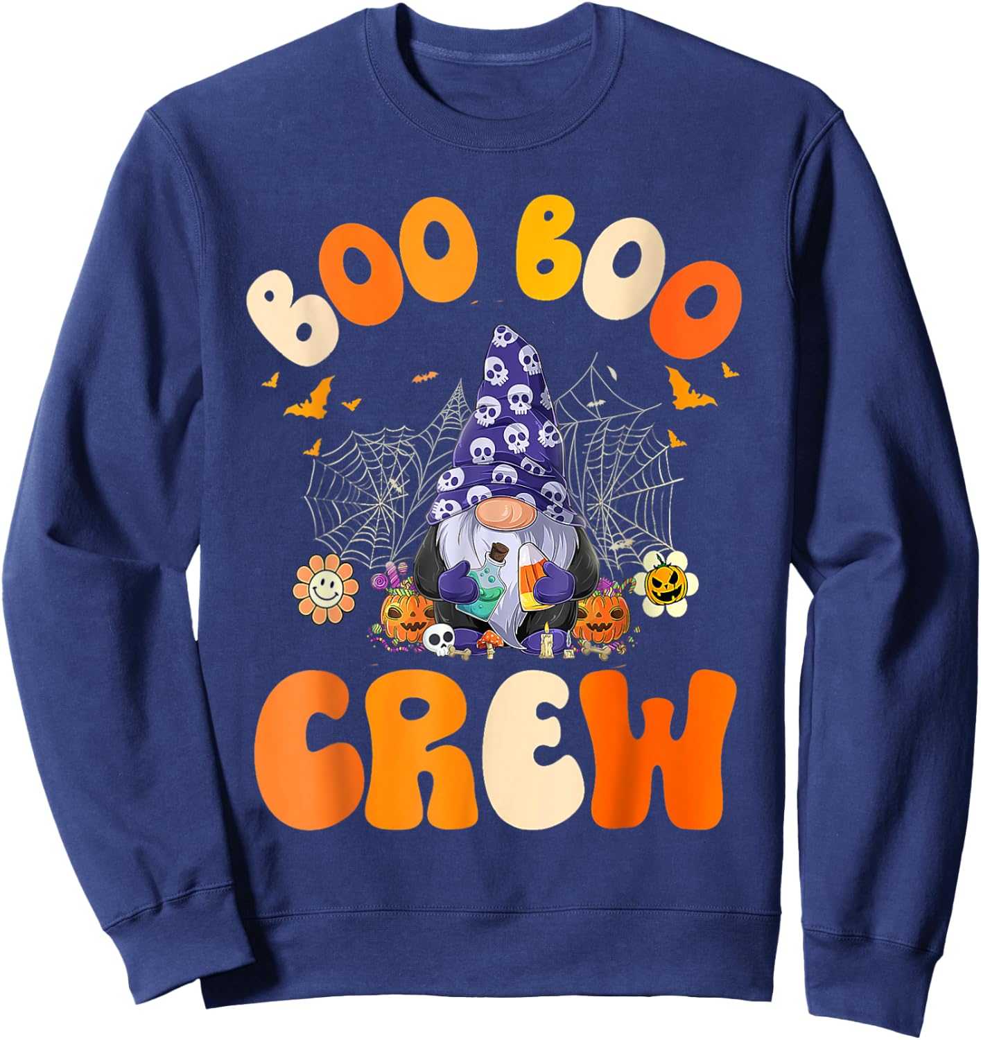 Cute gnomes. Boo Boo Crew Nurse Funny Ghost Women Halloween Sweatshirt - Sweatshirt | Navy